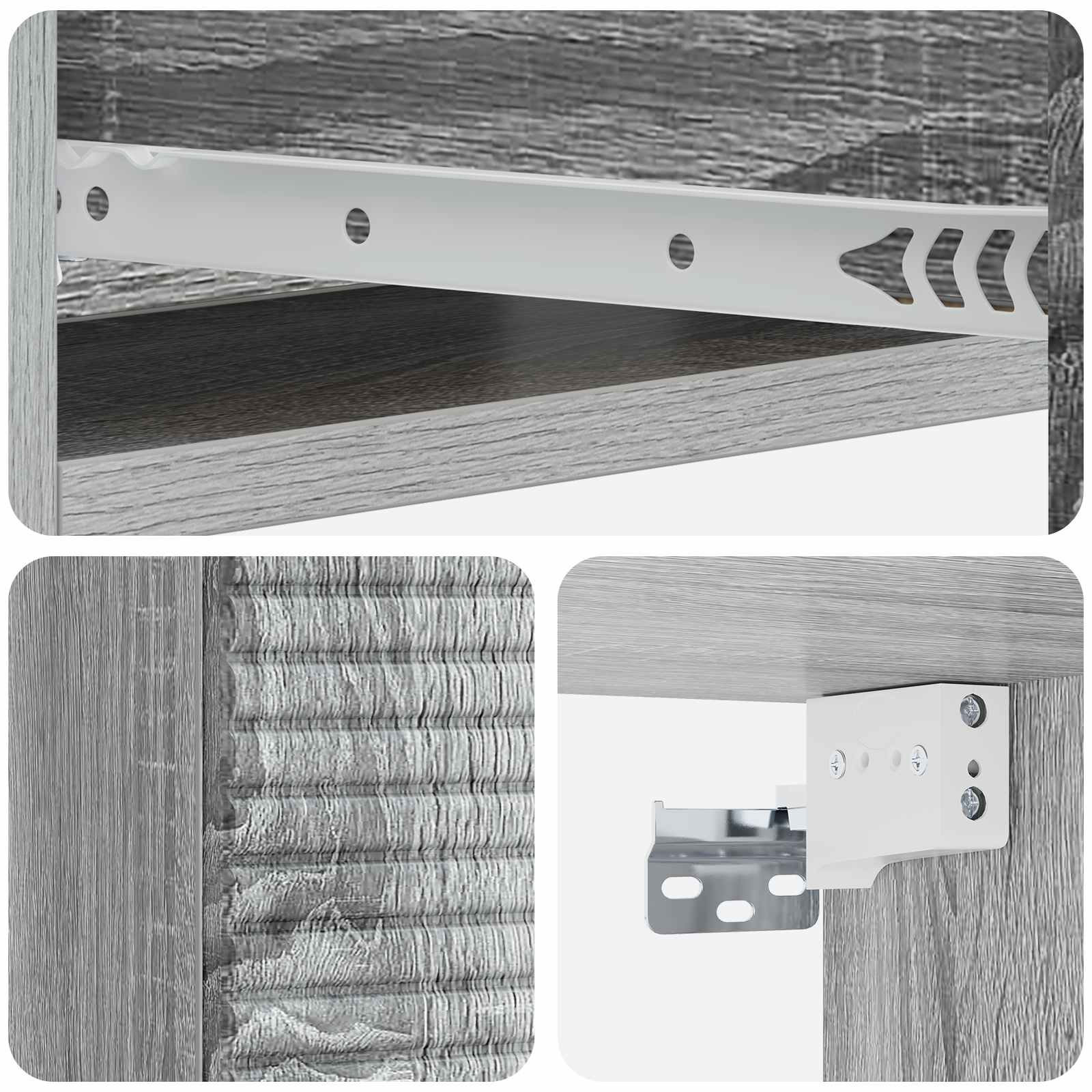 Table d'appoint murale Sonoma gris 59 x 34,5 x 17 cm - XIOS