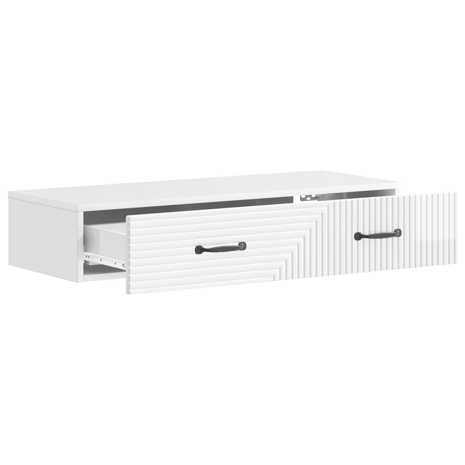 Table d'appoint murale Blanc brillant 87,5 x 34,5 x 17 cm - XIOS