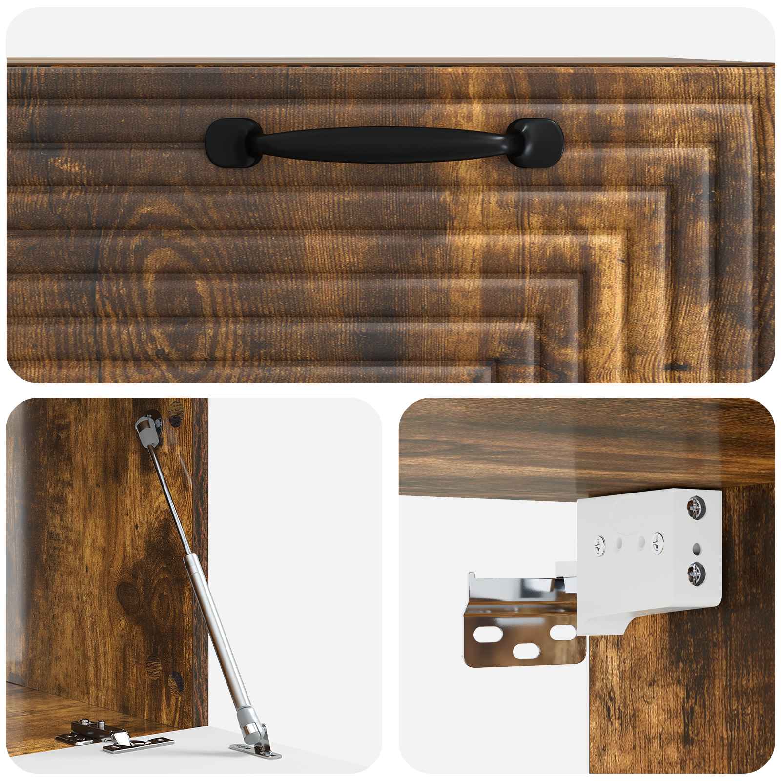 Meuble TV mural Chêne fumé 59,5 x 41 x 30 cm Bois d'ingénierie - XIOS