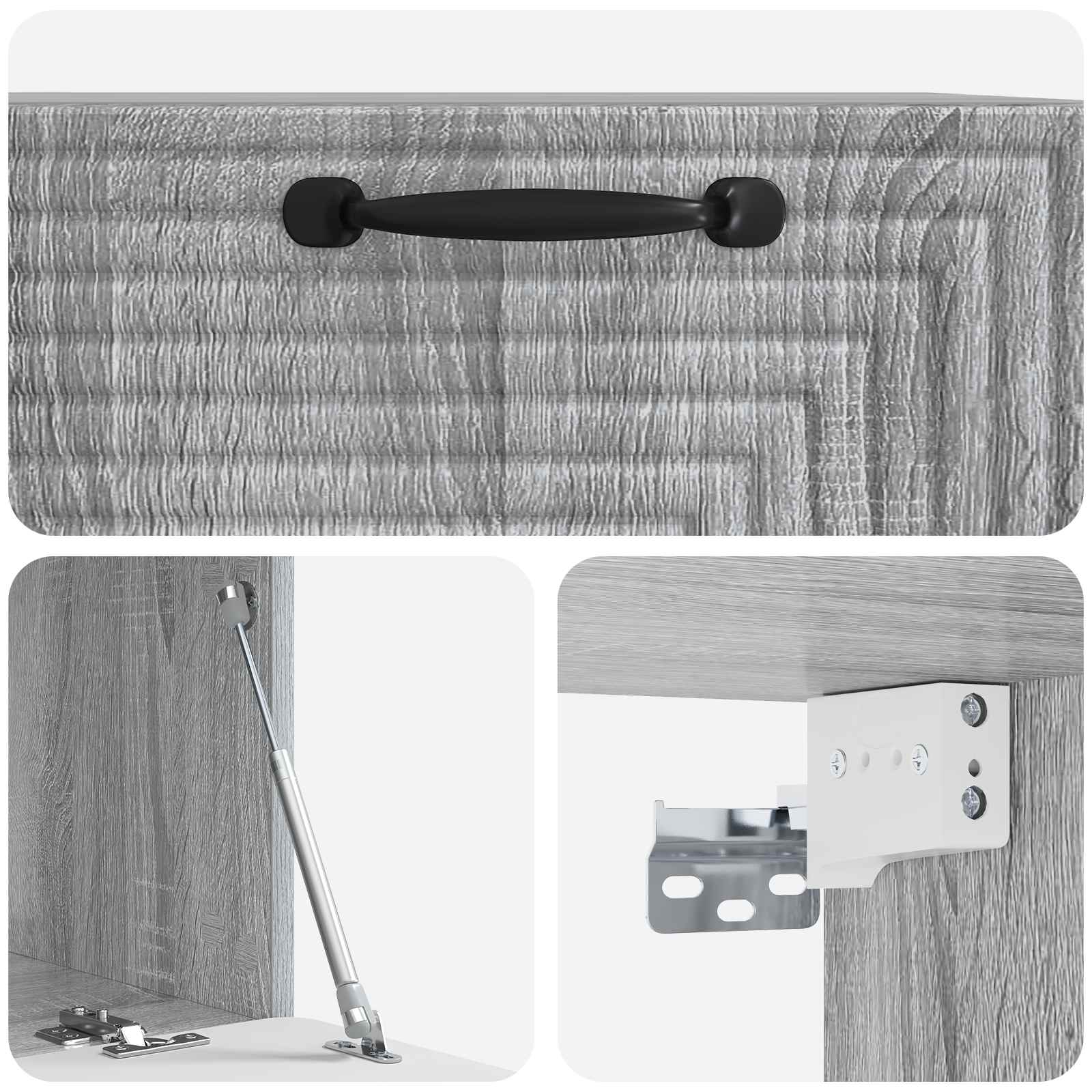 Meuble TV mural Sonoma gris 59,5 x 41 x 30 cm Bois d'ingénierie - XIOS