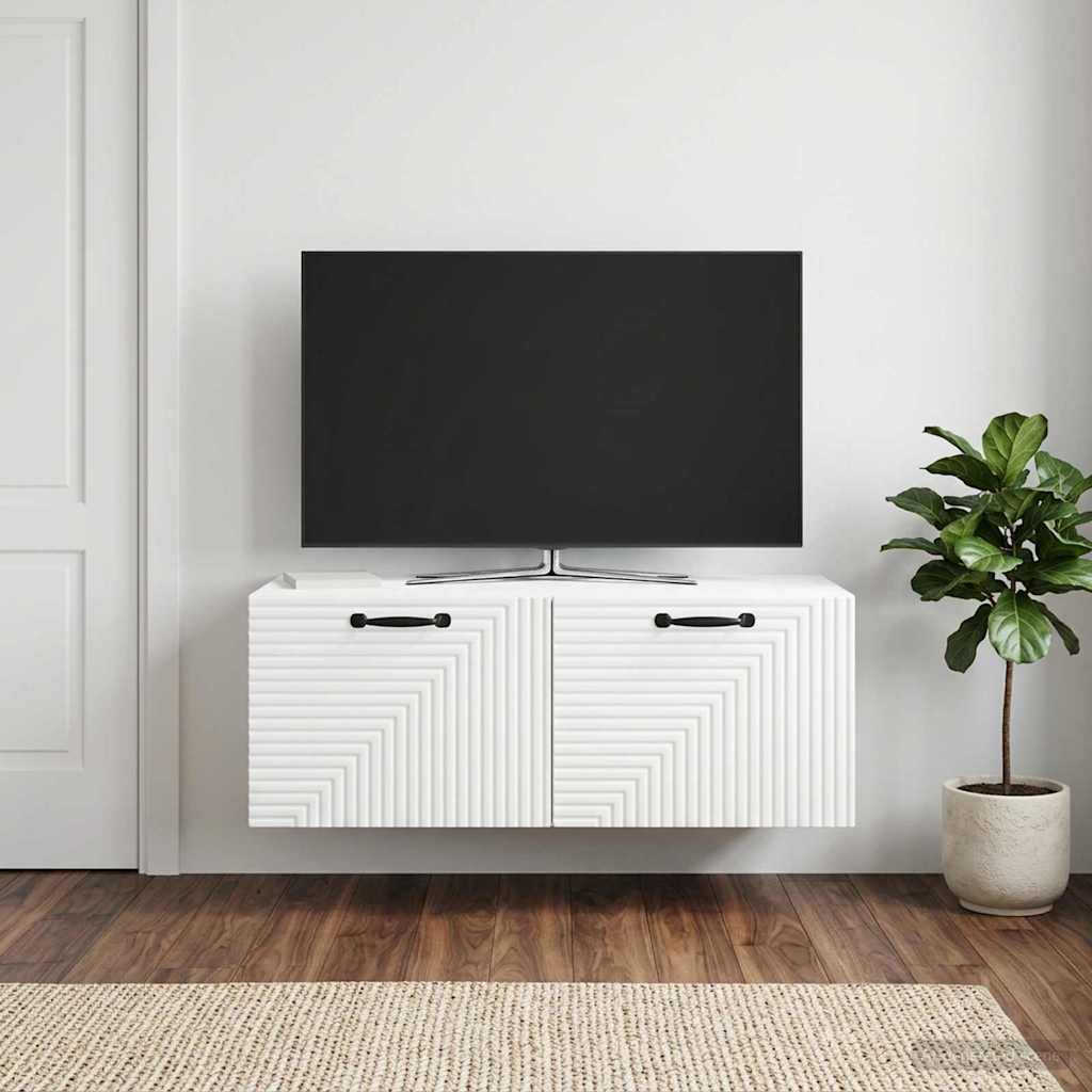 Meuble TV mural Blanc 78,5 x 41 x 30 cm Bois d'ingénierie - XIOS