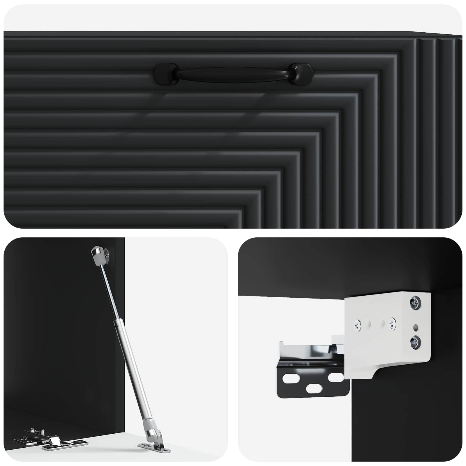 Meuble TV mural Noir 78,5 x 41 x 30 cm Bois d'ingénierie - XIOS