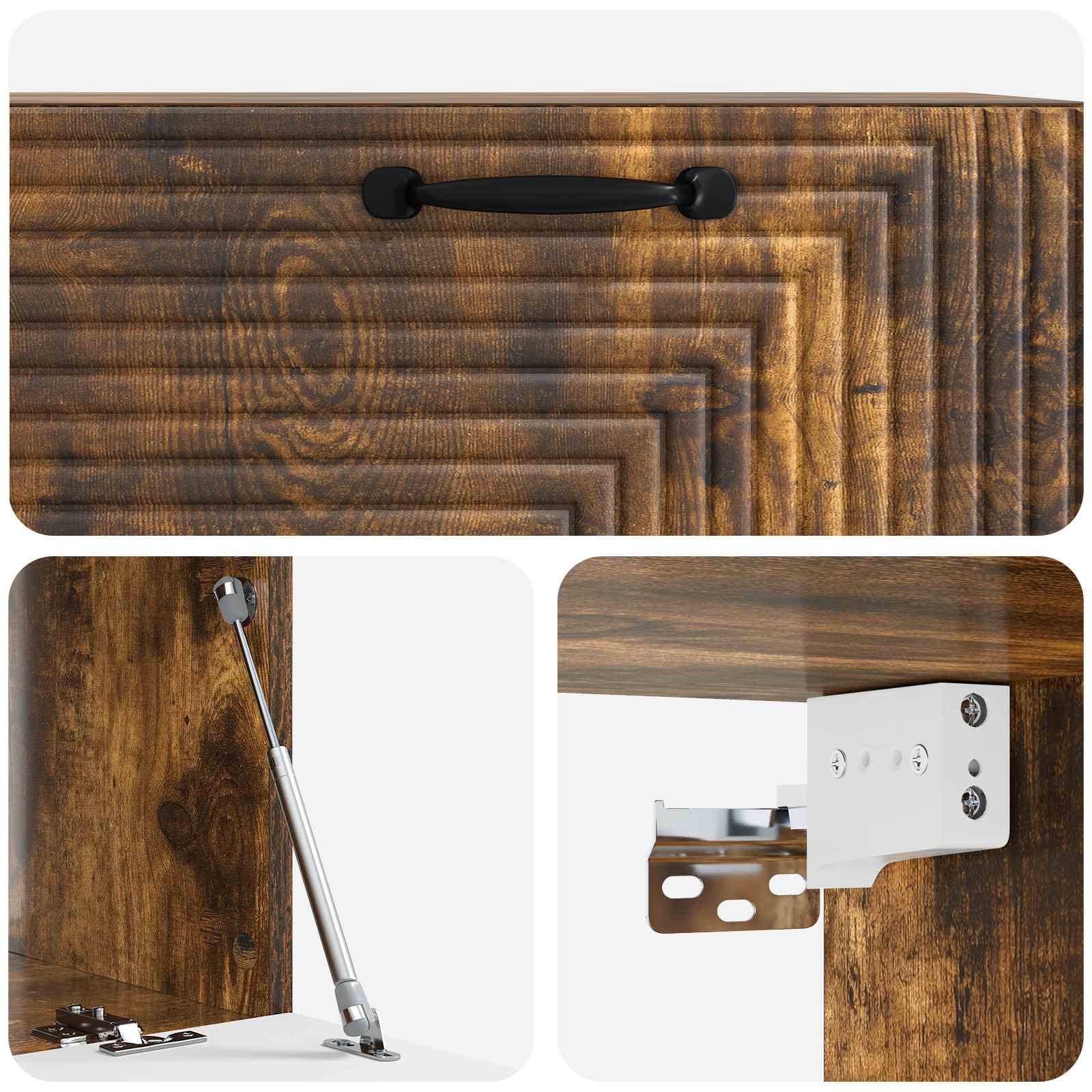 Meuble TV mural Chêne fumé 78,5 x 41 x 30 cm Bois d'ingénierie - XIOS