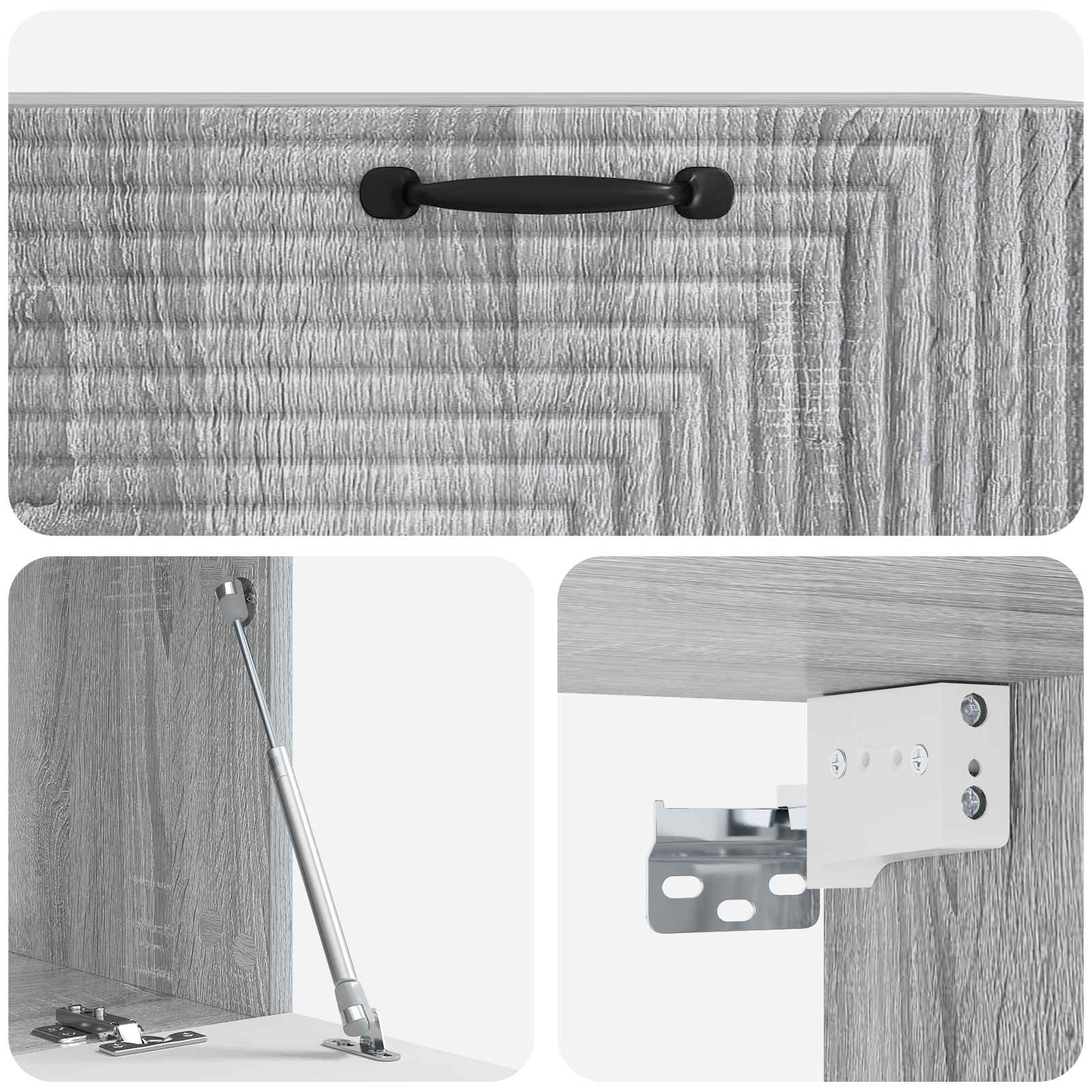 Meuble TV mural Sonoma gris 78,5 x 41 x 30 cm Bois d'ingénierie - XIOS
