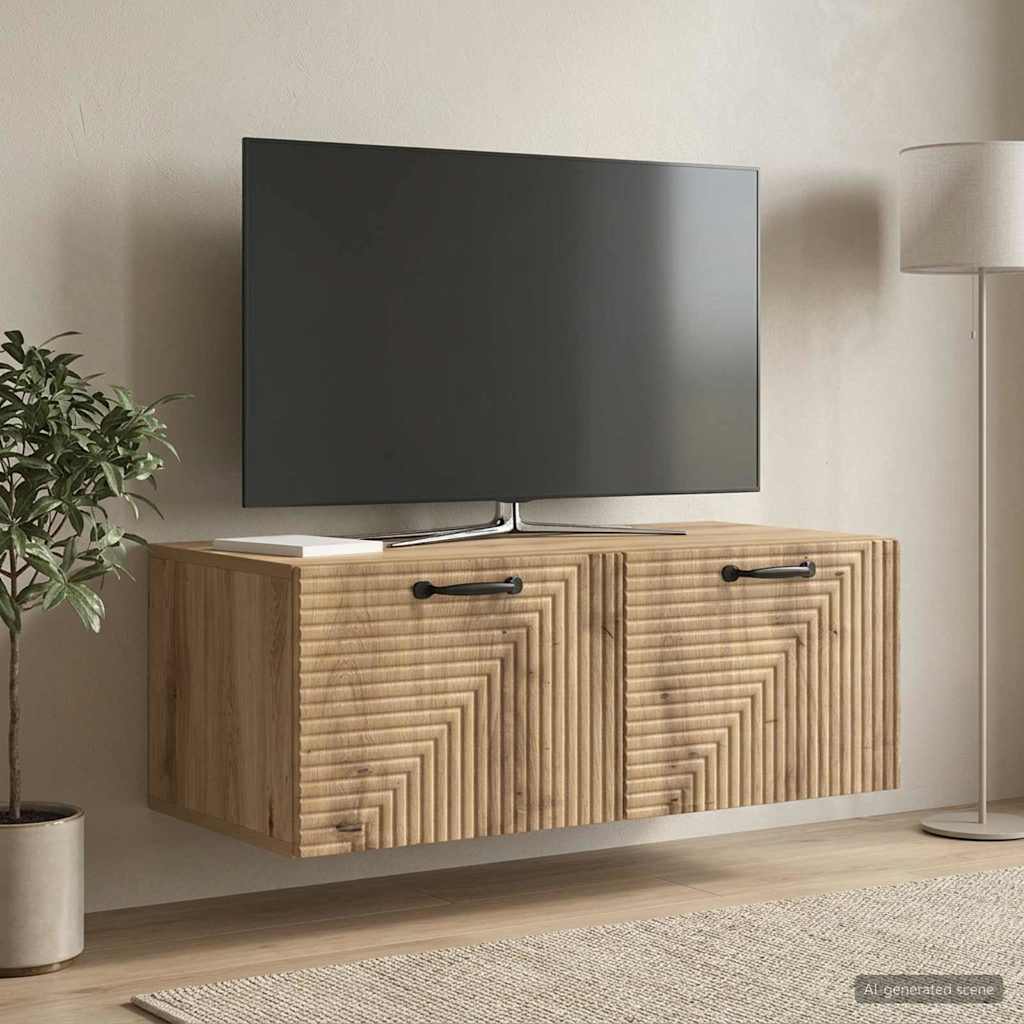 Meuble TV mural 78,5 x 41 x 30 cm Chêne artisanal - XIOS