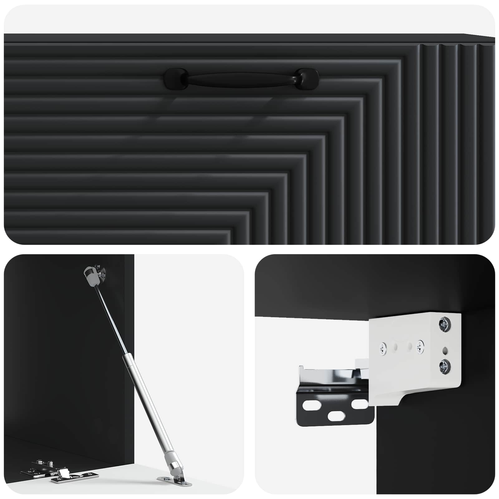 Meuble TV mural Noir 98 x 41 x 30 cm Bois d'ingénierie - XIOS