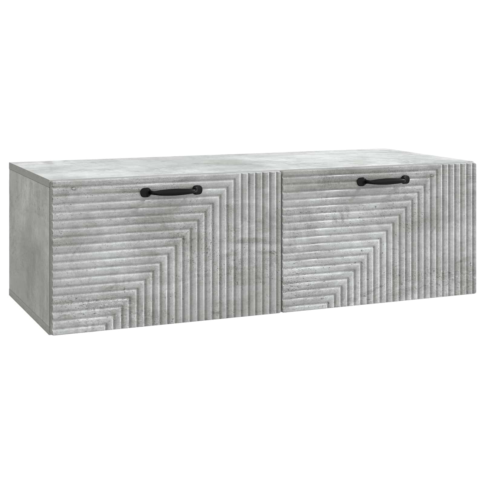 Meuble TV mural Gris béton 98 x 41 x 30 cm Bois d'ingénierie - XIOS