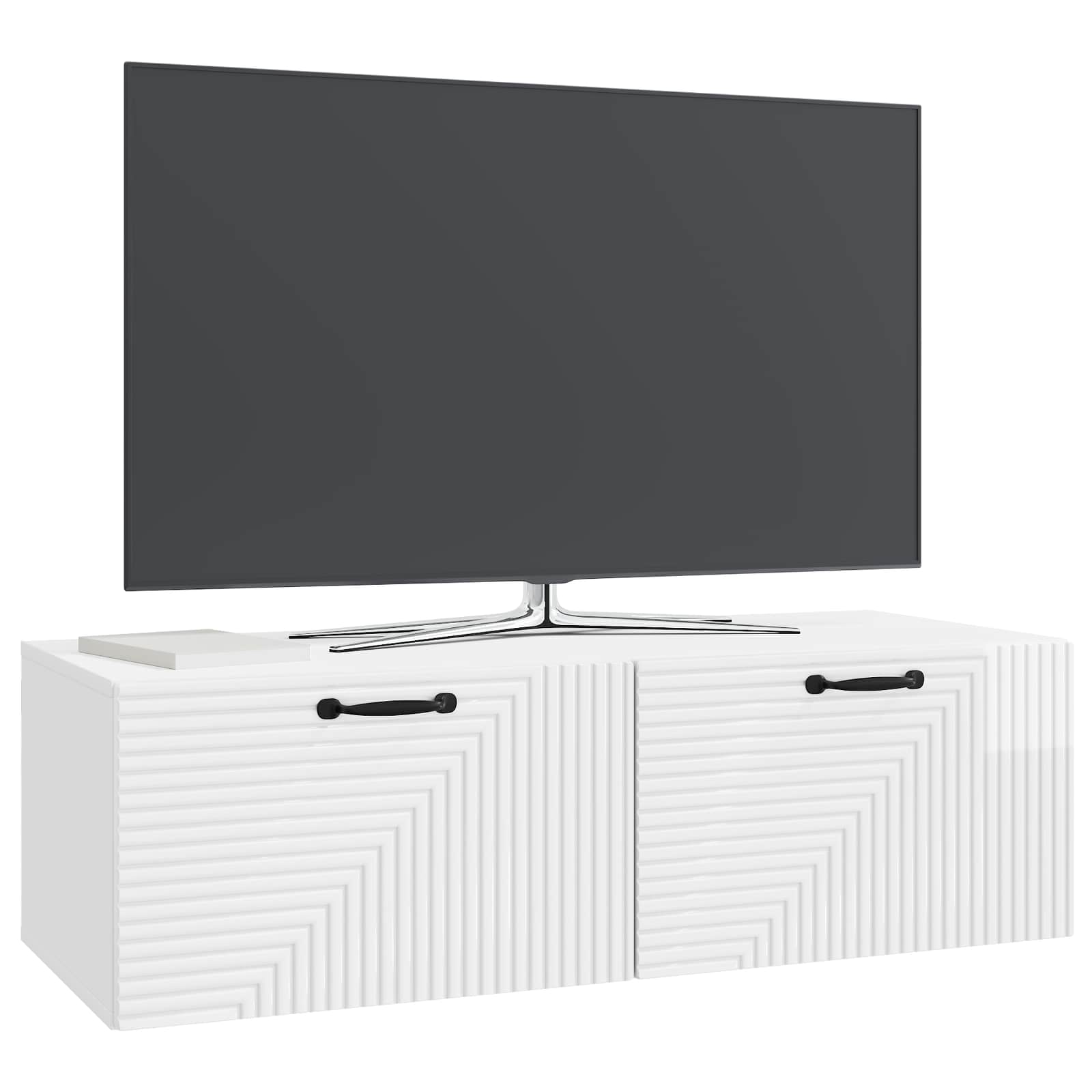 Meuble TV mural Montage mural Blanc brillant 98 x 41 x 30 cm - XIOS