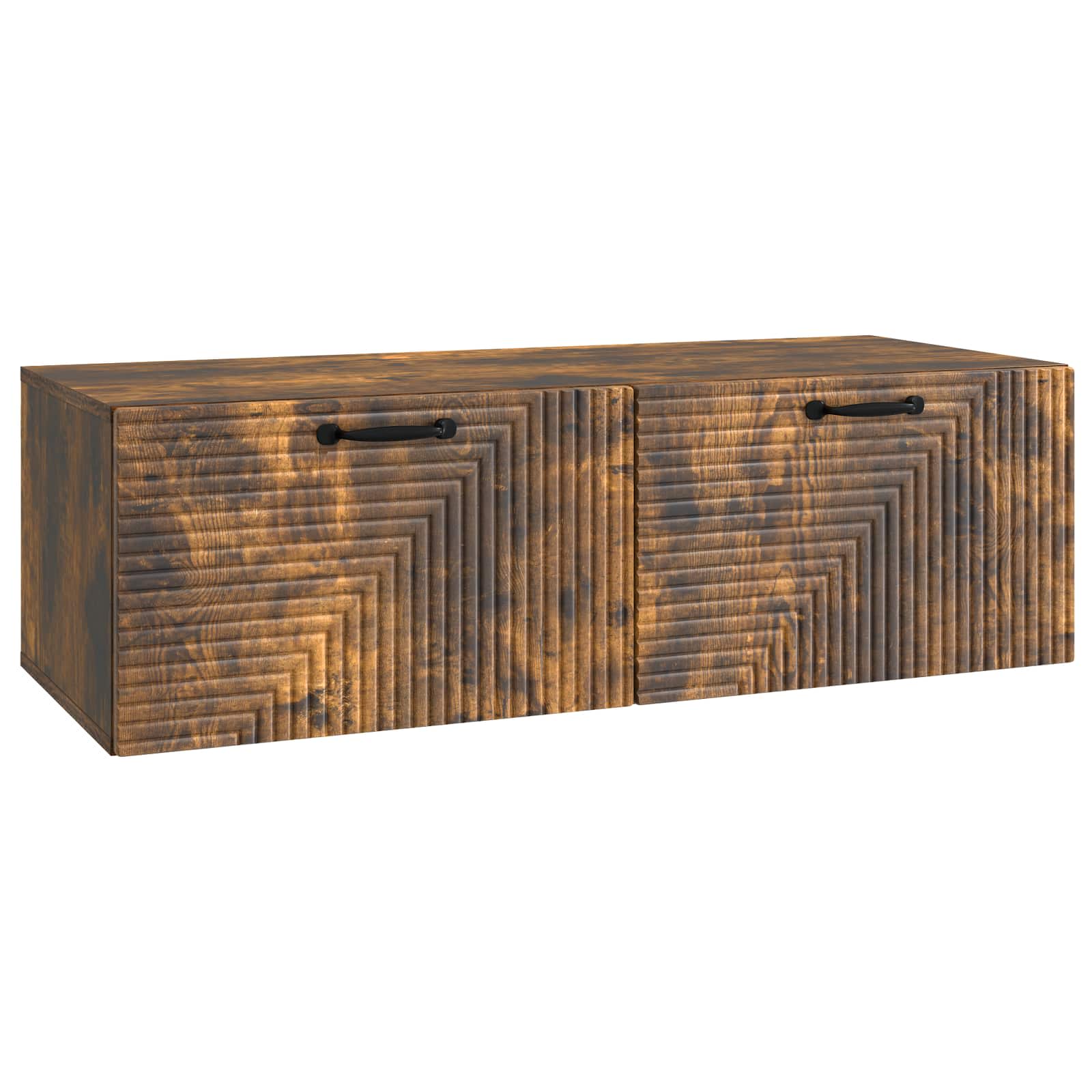Meuble TV mural Chêne fumé 98 x 41 x 30 cm Bois d'ingénierie - XIOS