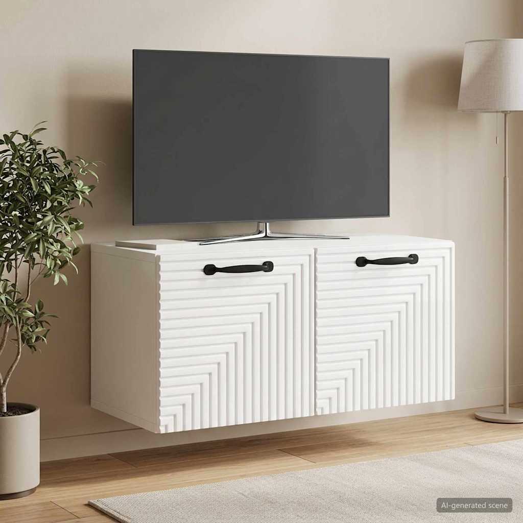 Meuble TV mural Montage mural Blanc brillant 59,5 x 31 x 30 cm - XIOS