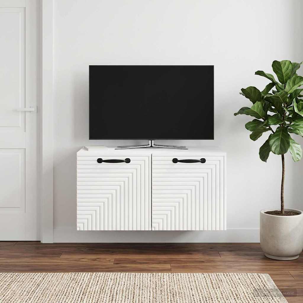 Meuble TV mural Montage mural Blanc brillant 59,5 x 31 x 30 cm - XIOS