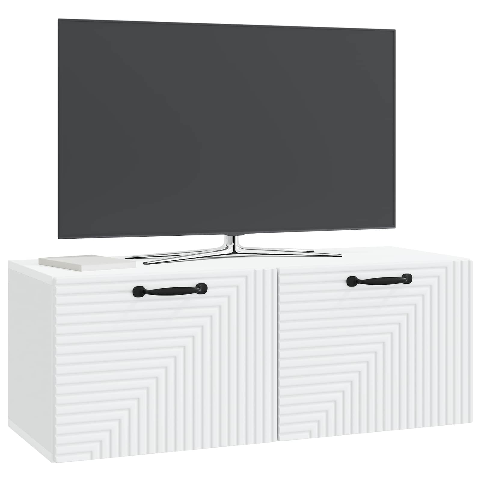 Meuble TV mural Blanc 78,5 x 31 x 30 cm Bois d'ingénierie - XIOS