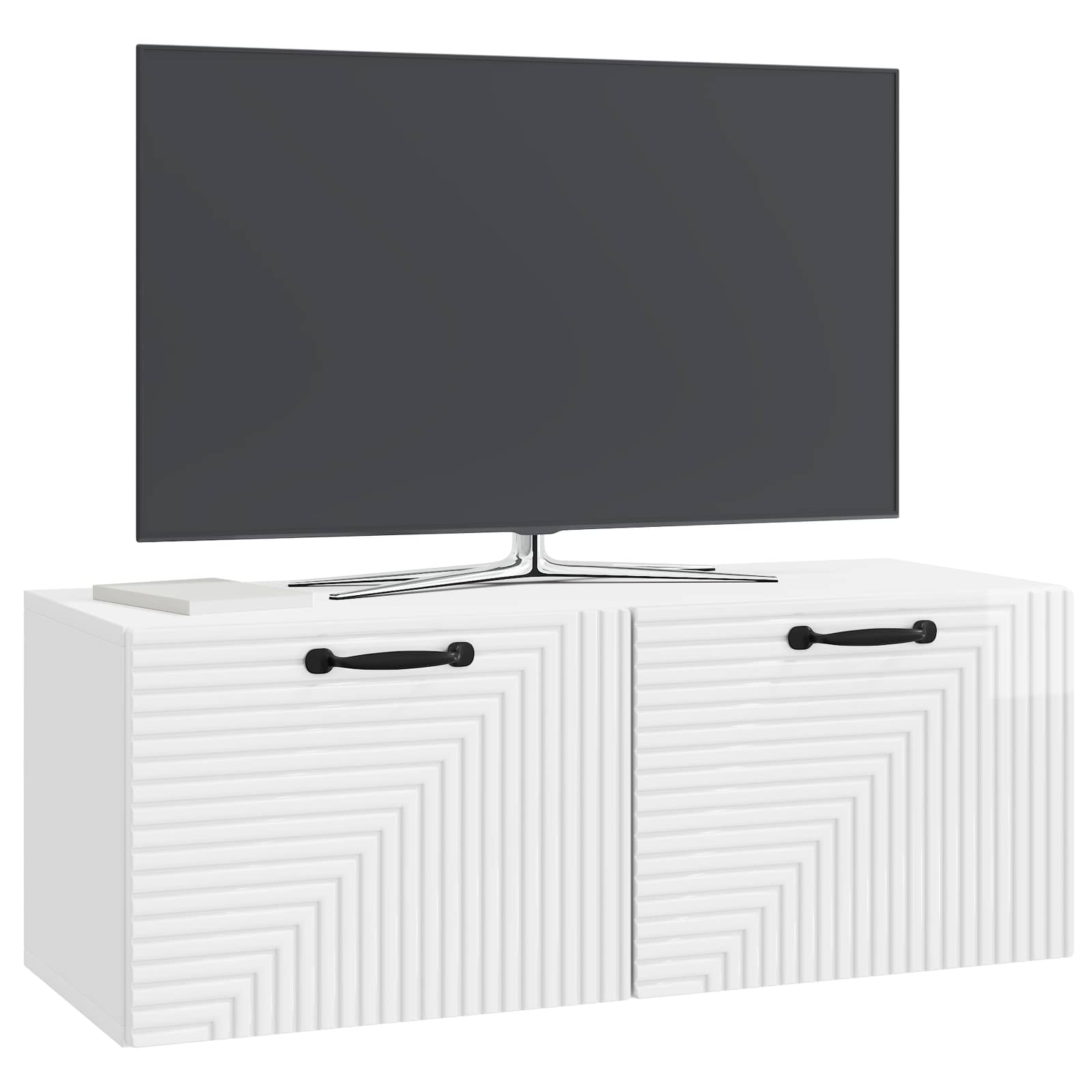 Meuble TV mural Montage mural Blanc brillant 78,5 x 31 x 30 cm - XIOS
