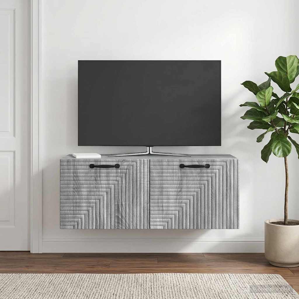 Meuble TV mural Sonoma gris 78,5 x 31 x 30 cm Bois d'ingénierie - XIOS