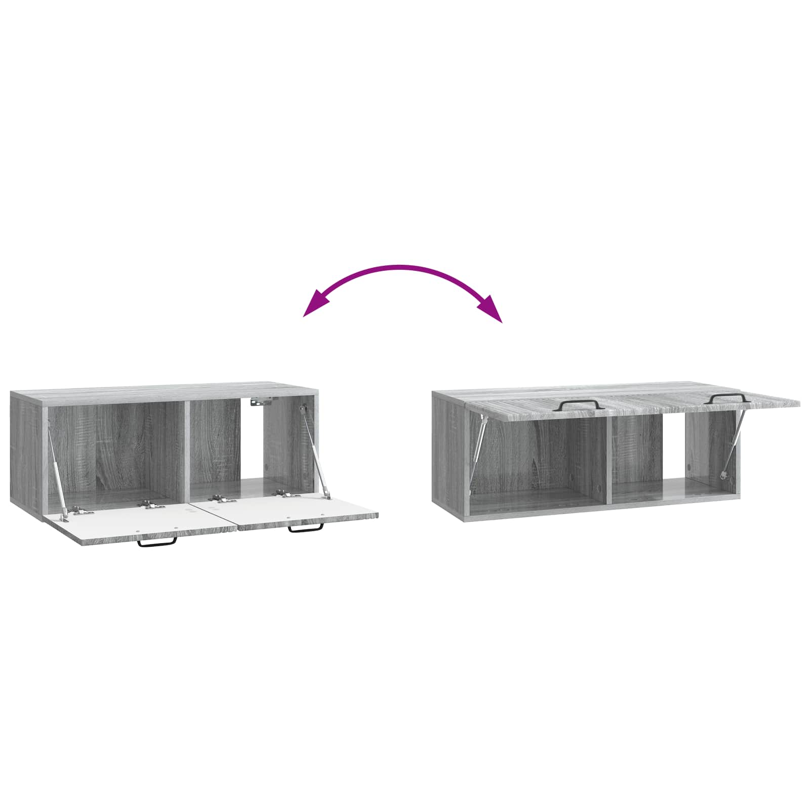Meuble TV mural Sonoma gris 78,5 x 31 x 30 cm Bois d'ingénierie - XIOS