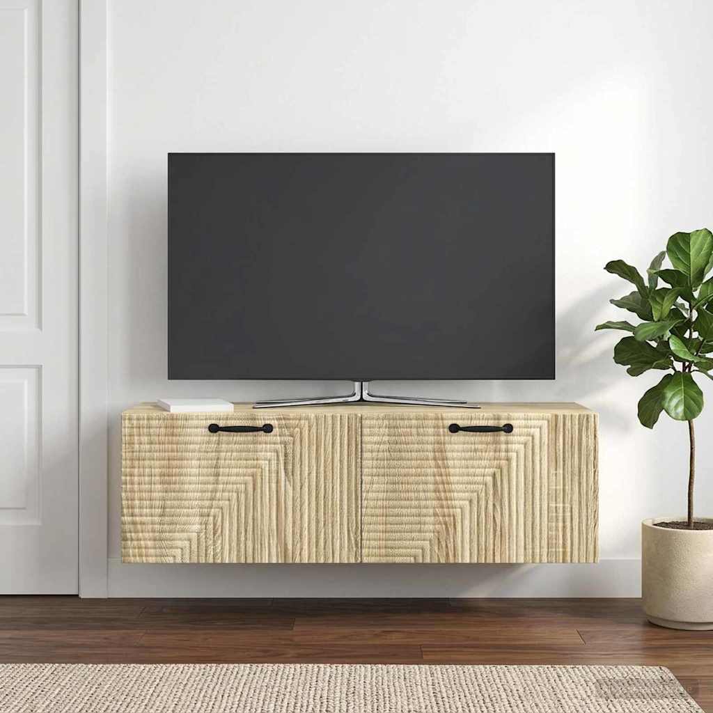 Meuble TV mural Chêne Sonoma 98 x 31 x 30 cm Bois d'ingénierie - XIOS
