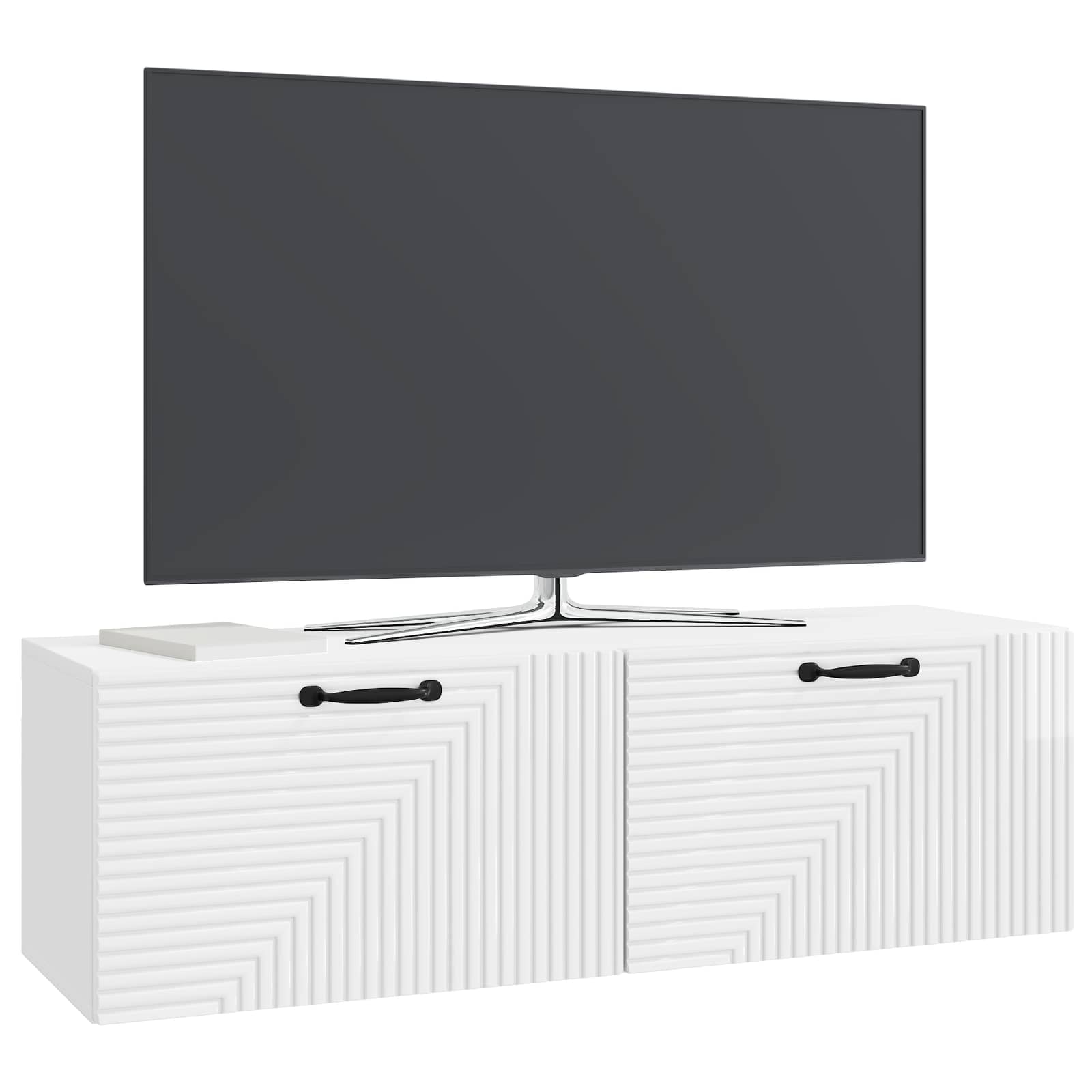 Meuble TV mural Montage mural Blanc brillant 98 x 31 x 30 cm - XIOS