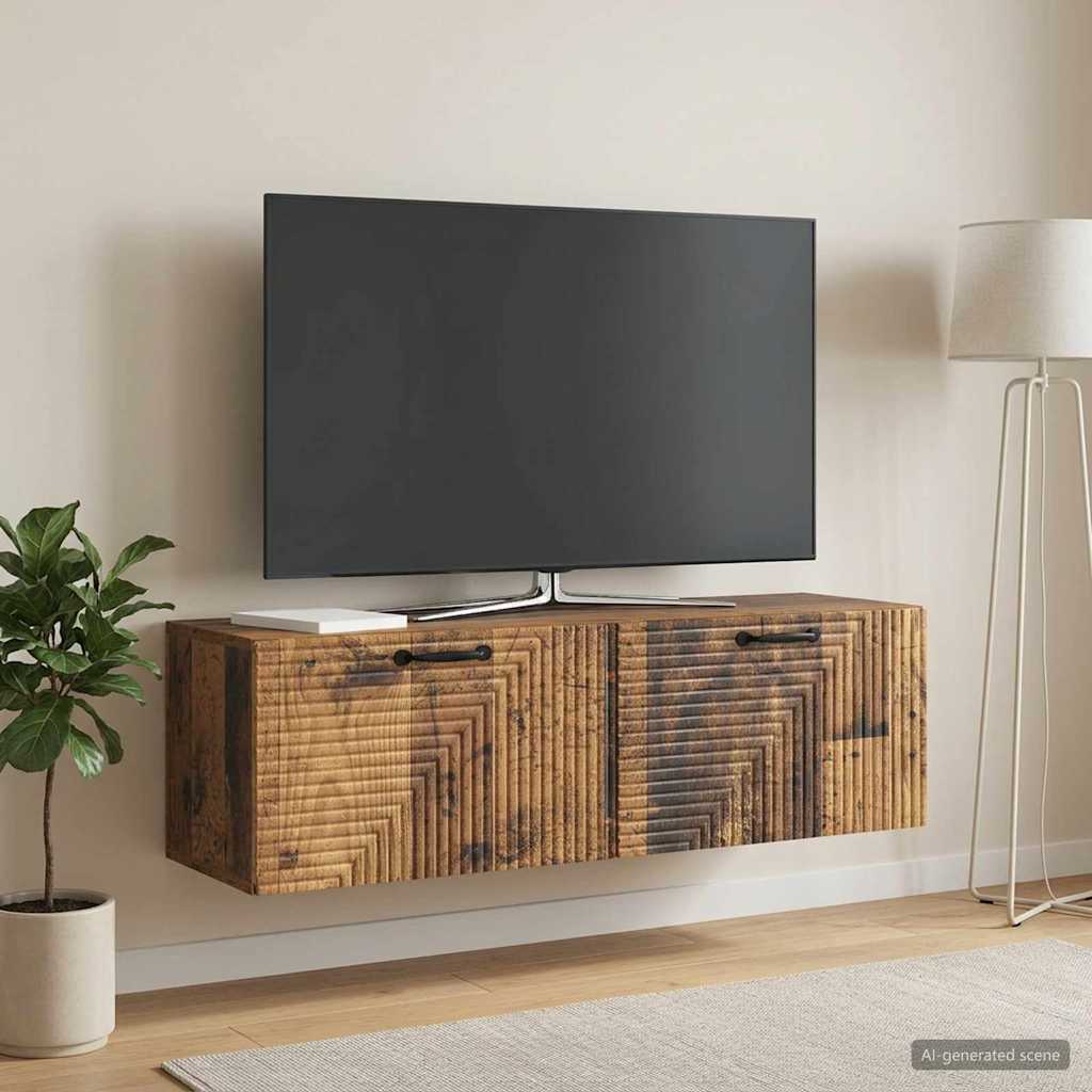 Meuble TV mural Bois ancien 98 x 31 x 30 cm Bois d'ingénierie - XIOS