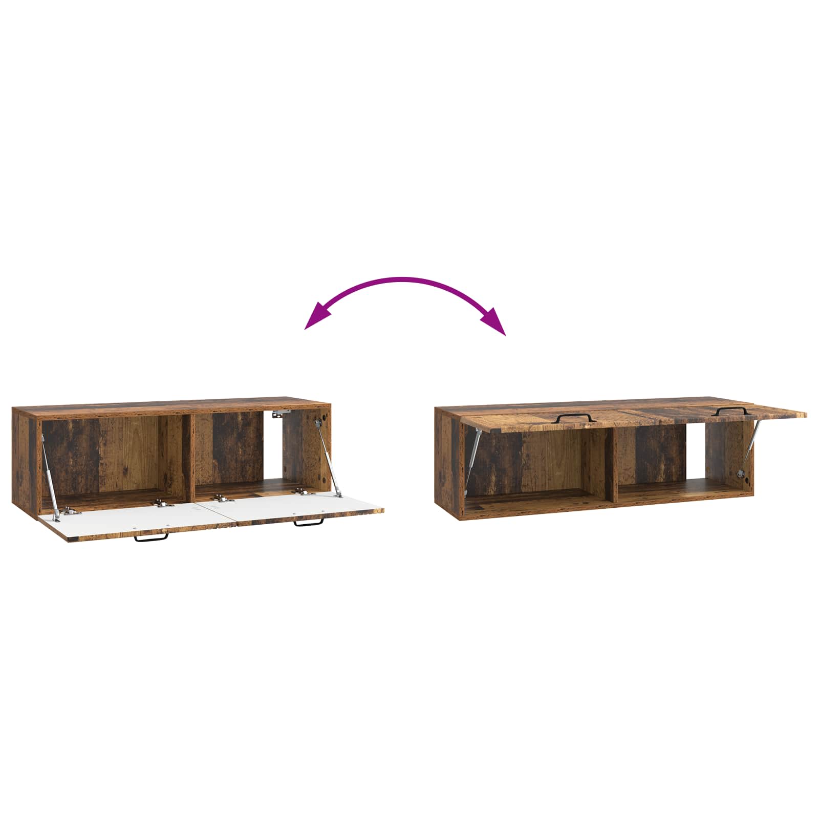 Meuble TV mural Bois ancien 98 x 31 x 30 cm Bois d'ingénierie - XIOS