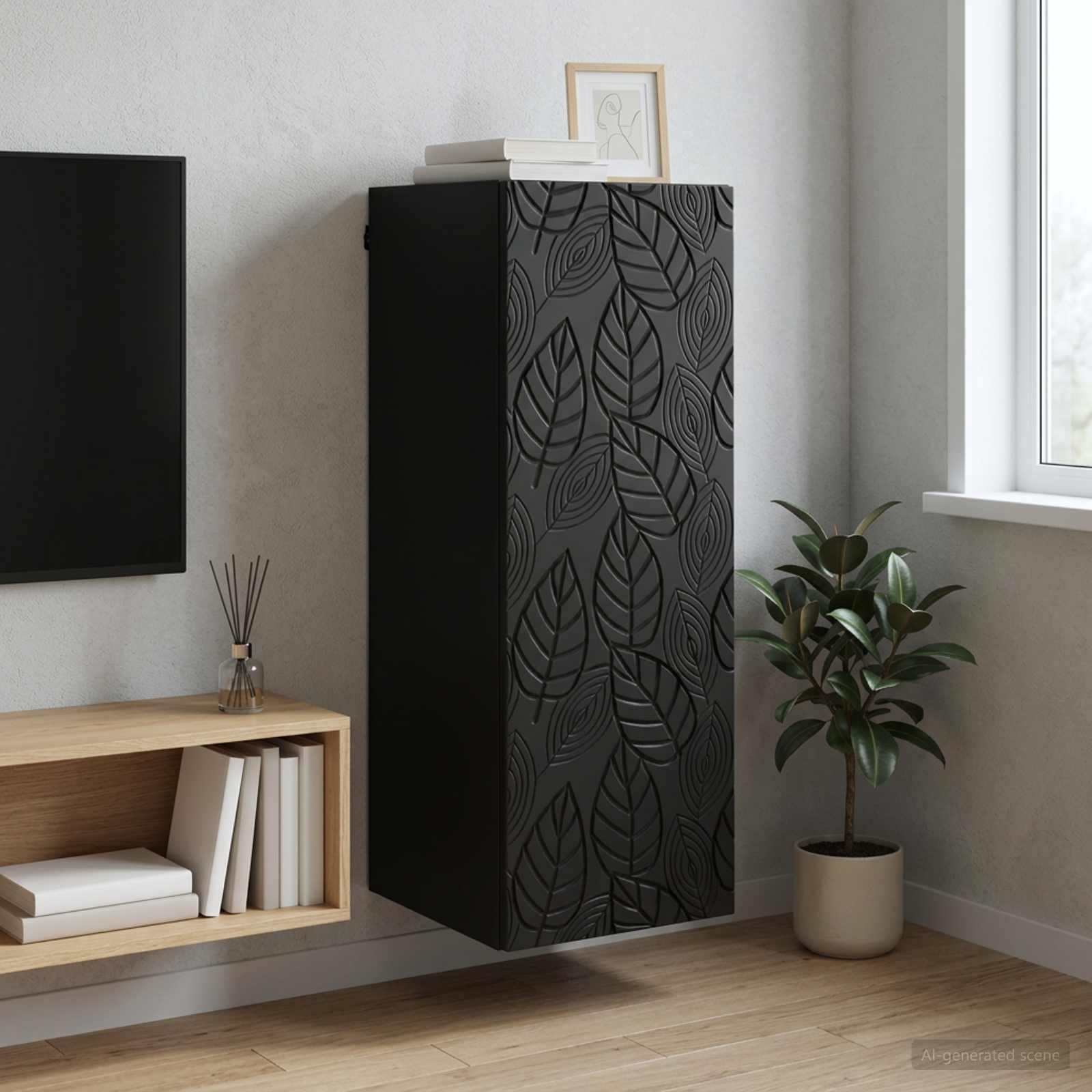 Armoire Murale Noir 33 x 34,5 x 90 cm Bois d'ingénierie - XIOS