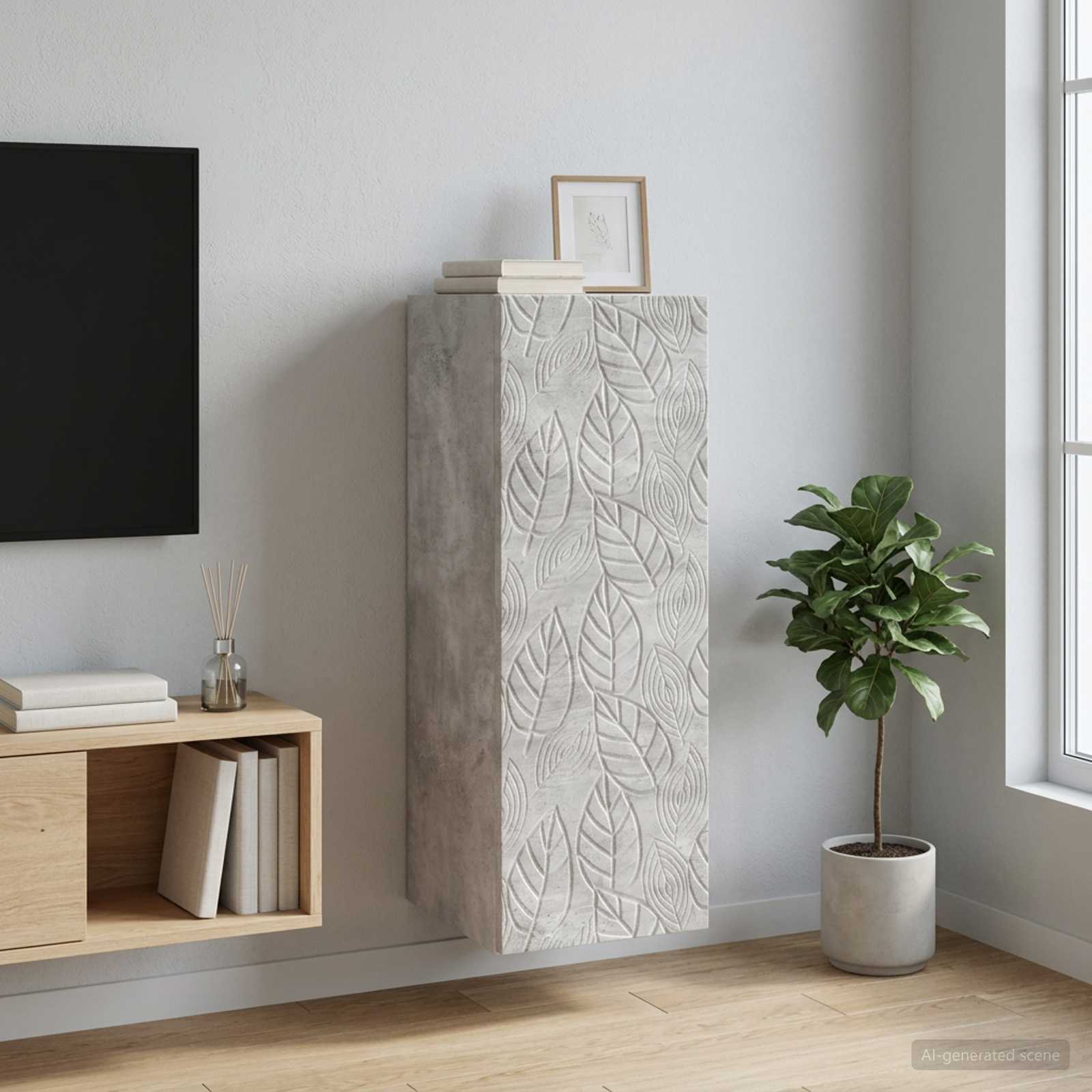 Armoire Murale Gris béton 33 x 34,5 x 90 cm Bois d'ingénierie - XIOS