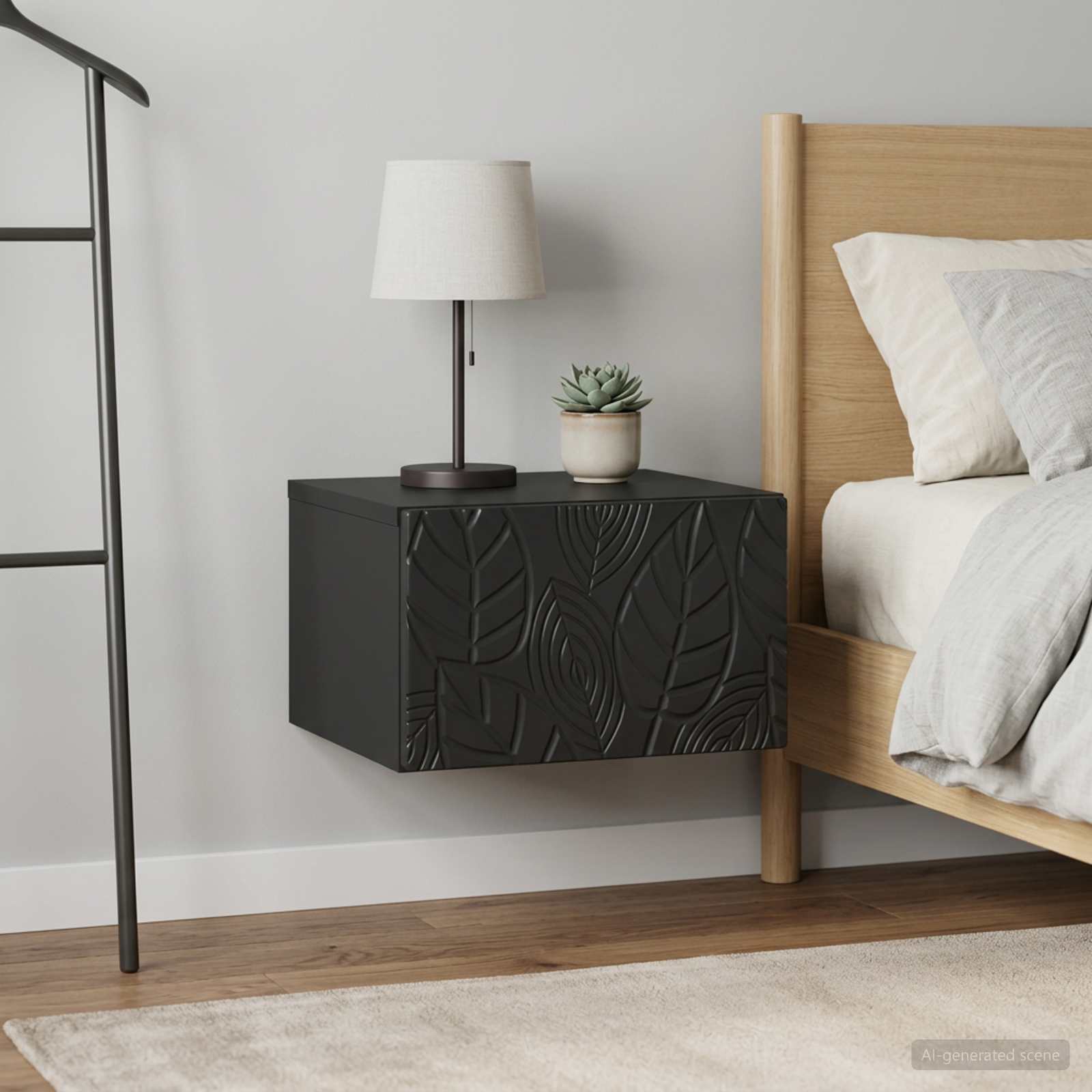 Table d'appoint murale 2 pcs Noir 34,5 x 33 x 20 cm - XIOS