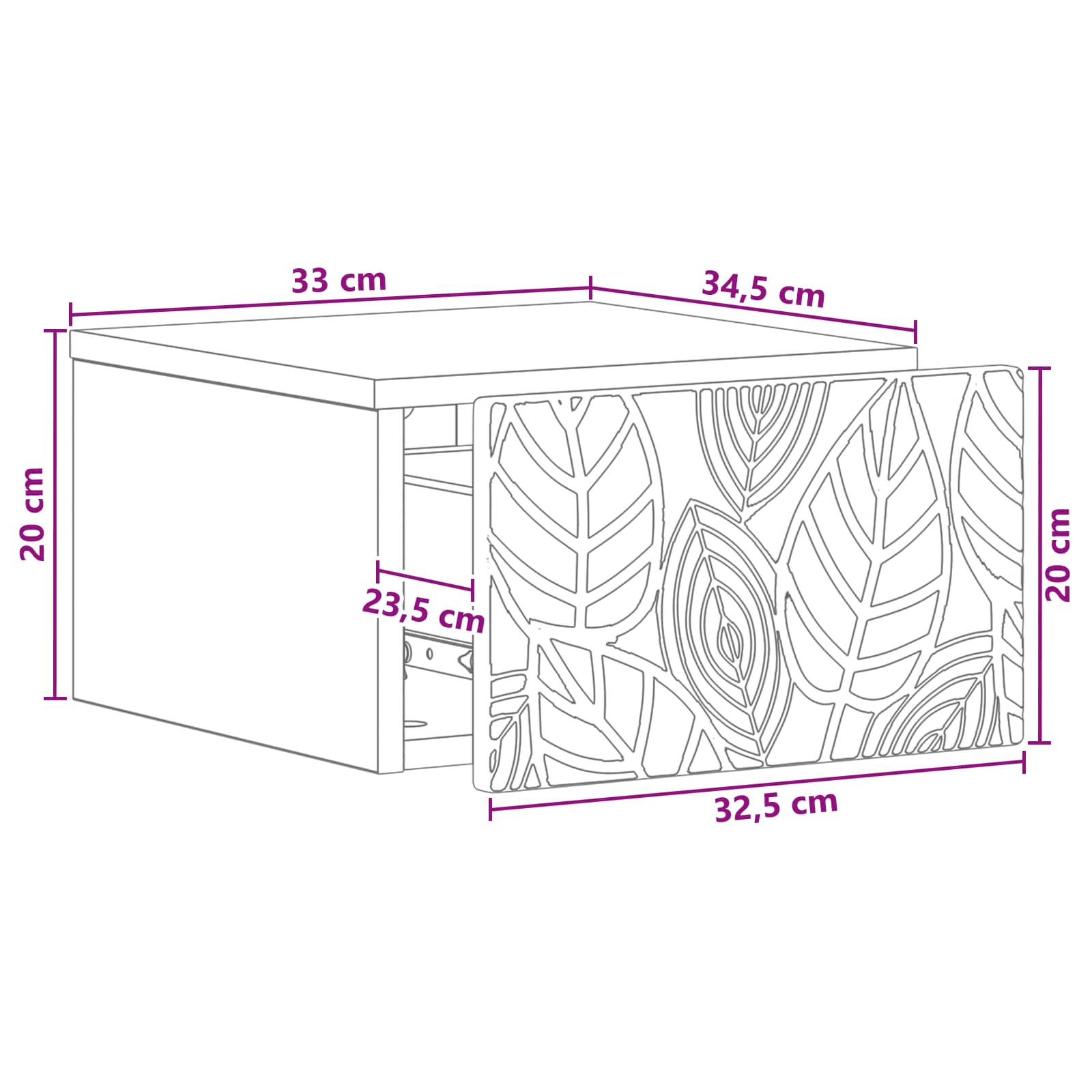Table d'appoint murale 2 pcs Chêne Sonoma 34,5 x 33 x 20 cm