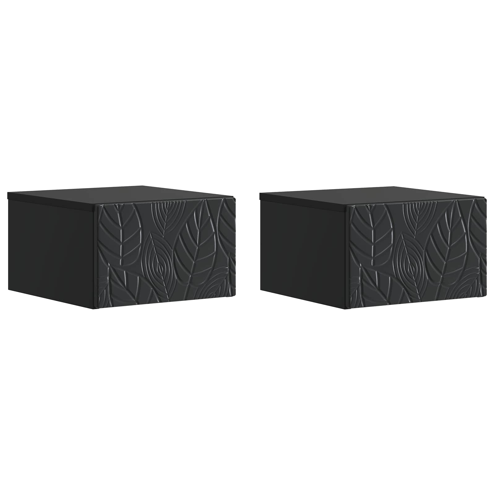 Cabinet de chevet mural 2 pcs Noir 49 x 34,5 x 20 cm - XIOS