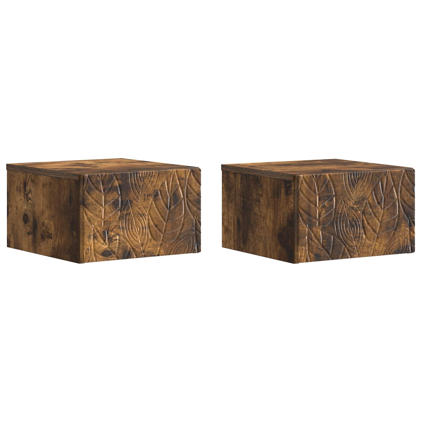 Cabinet de chevet mural 2 pcs Chêne fumé 49 x 34,5 x 20 cm - XIOS