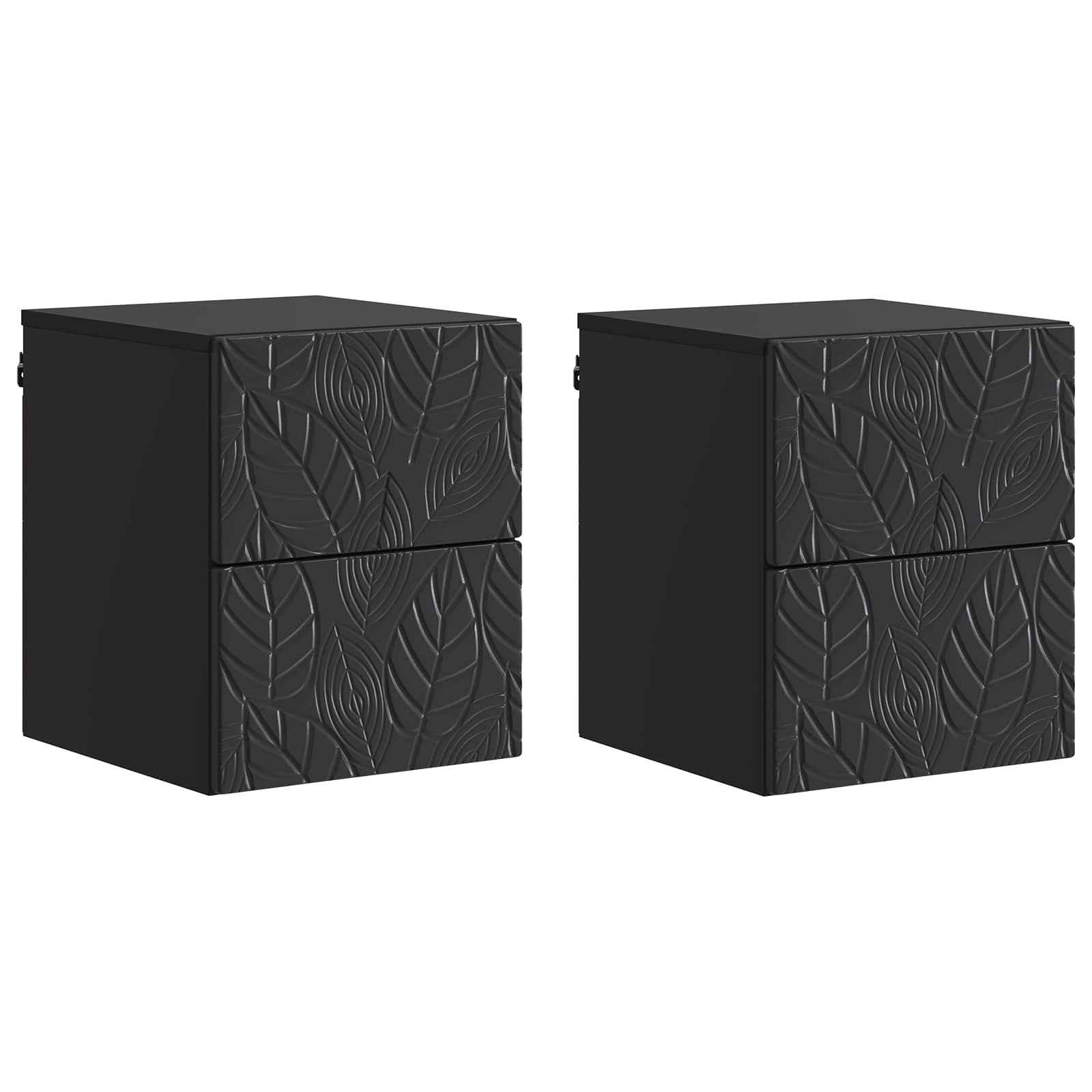 Cabinet de chevet mural 2 pcs Noir 34,5 x 33 x 40 cm - XIOS