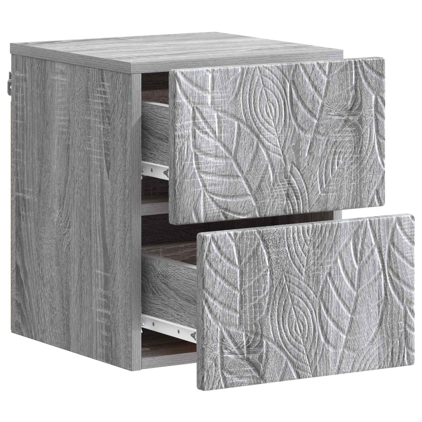 Cabinet de chevet mural Sonoma gris 34,5 x 33 x 40 cm - XIOS