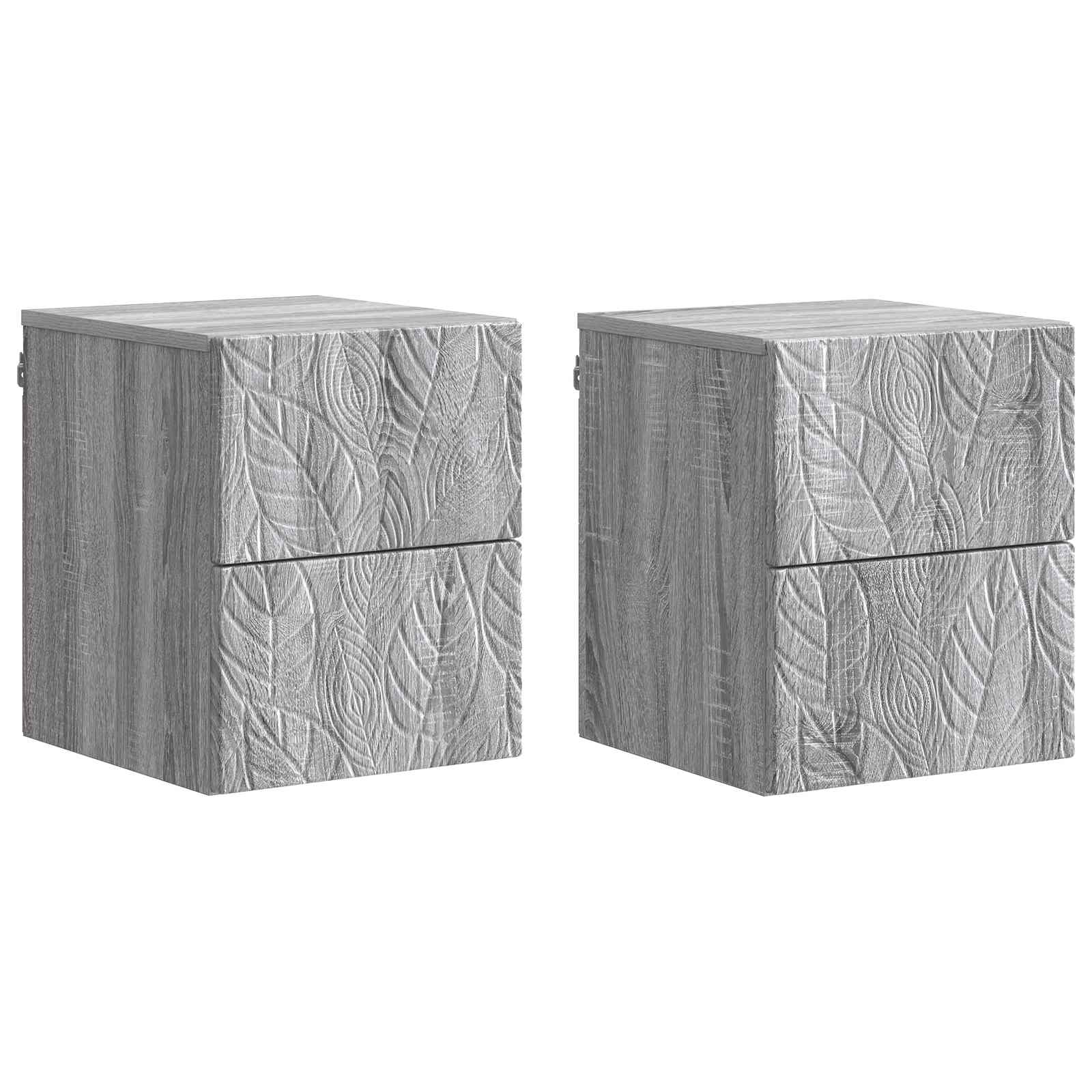 Cabinet de chevet mural 2 pcs Sonoma gris 34,5 x 33 x 40 cm - XIOS