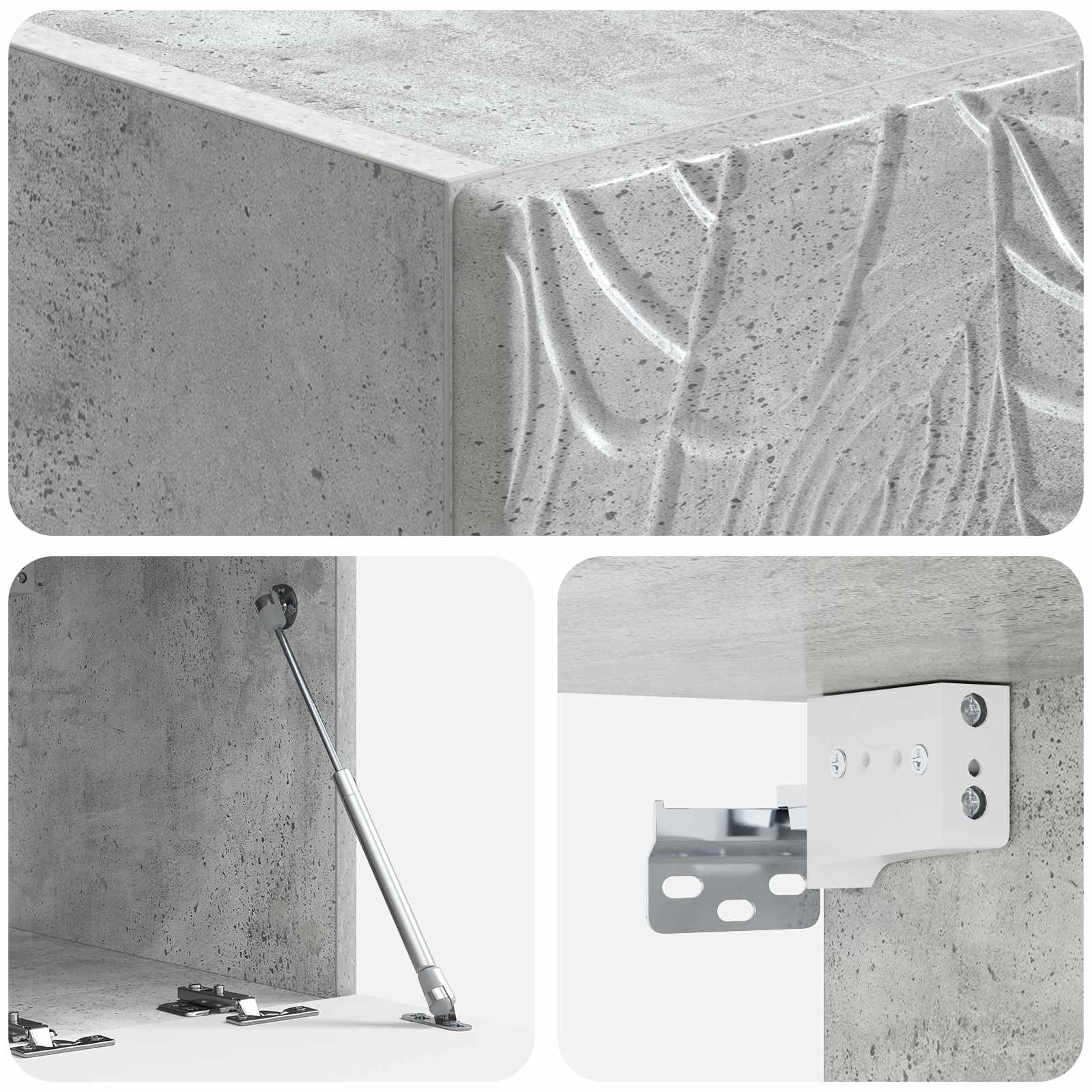 Meuble TV mural 78,5 x 41 x 30 cm Gris béton Bois d'ingénierie - XIOS
