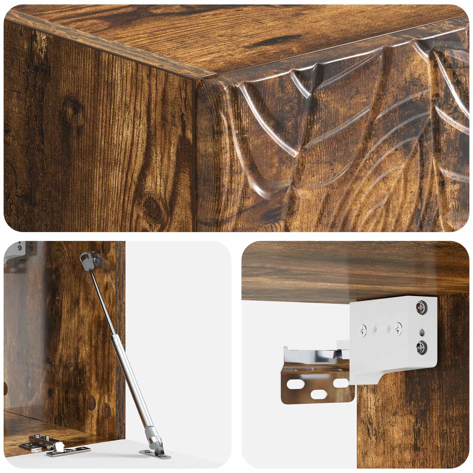 Meuble TV mural 78,5 x 41 x 30 cm Chêne fumé Bois d'ingénierie - XIOS