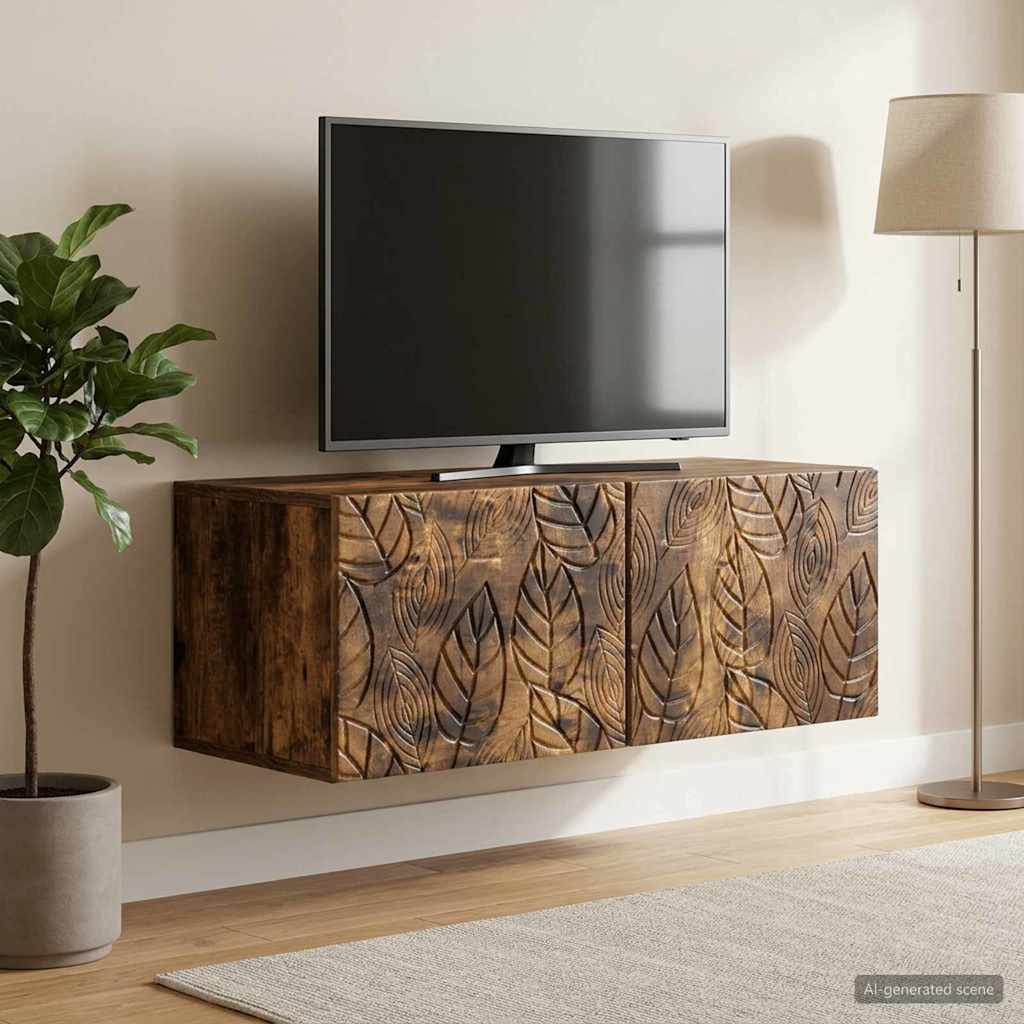 Meuble TV mural 78,5 x 41 x 30 cm Chêne fumé Bois d'ingénierie - XIOS
