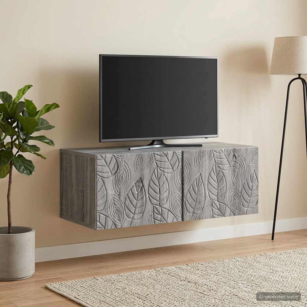 Meuble TV mural 78,5 x 41 x 30 cm Sonoma gris Bois d'ingénierie - XIOS