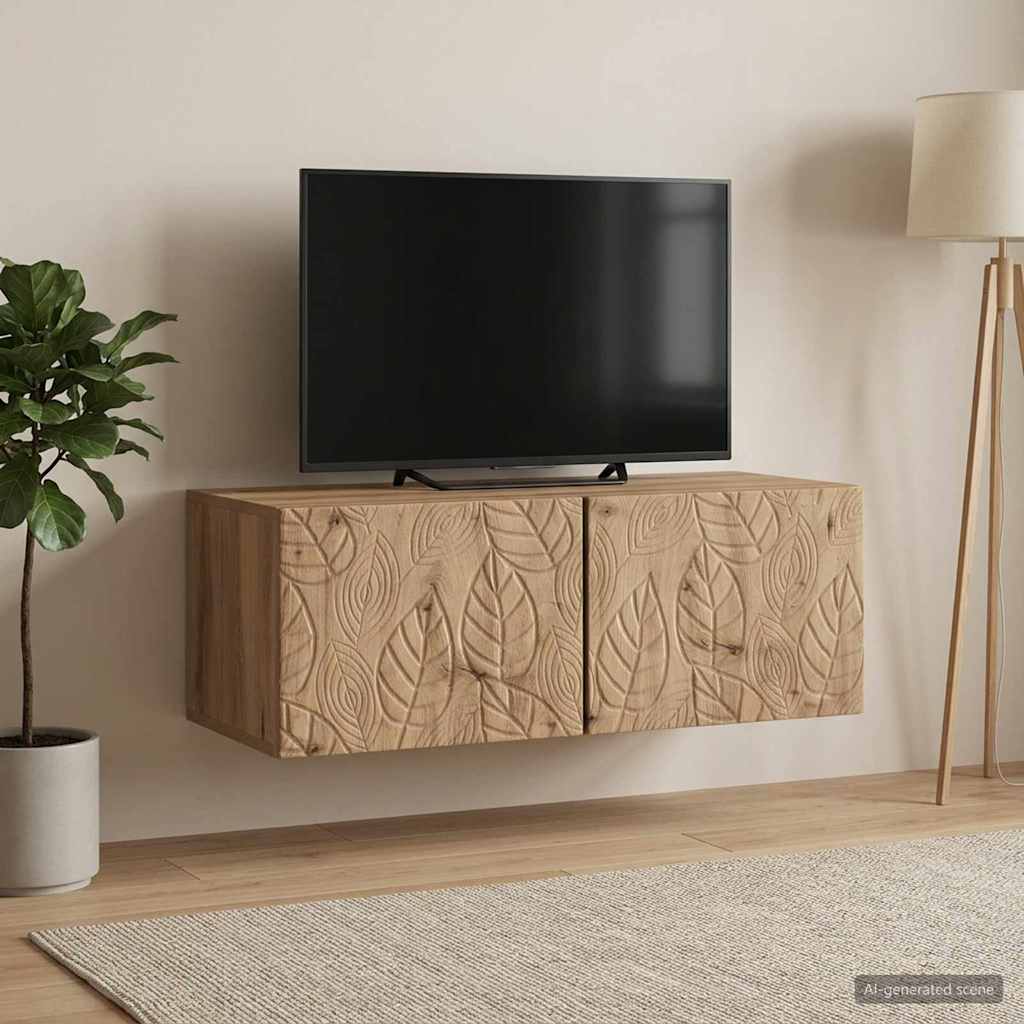 Meuble TV mural 78,5 x 41 x 30 cm Chêne artisanal - XIOS