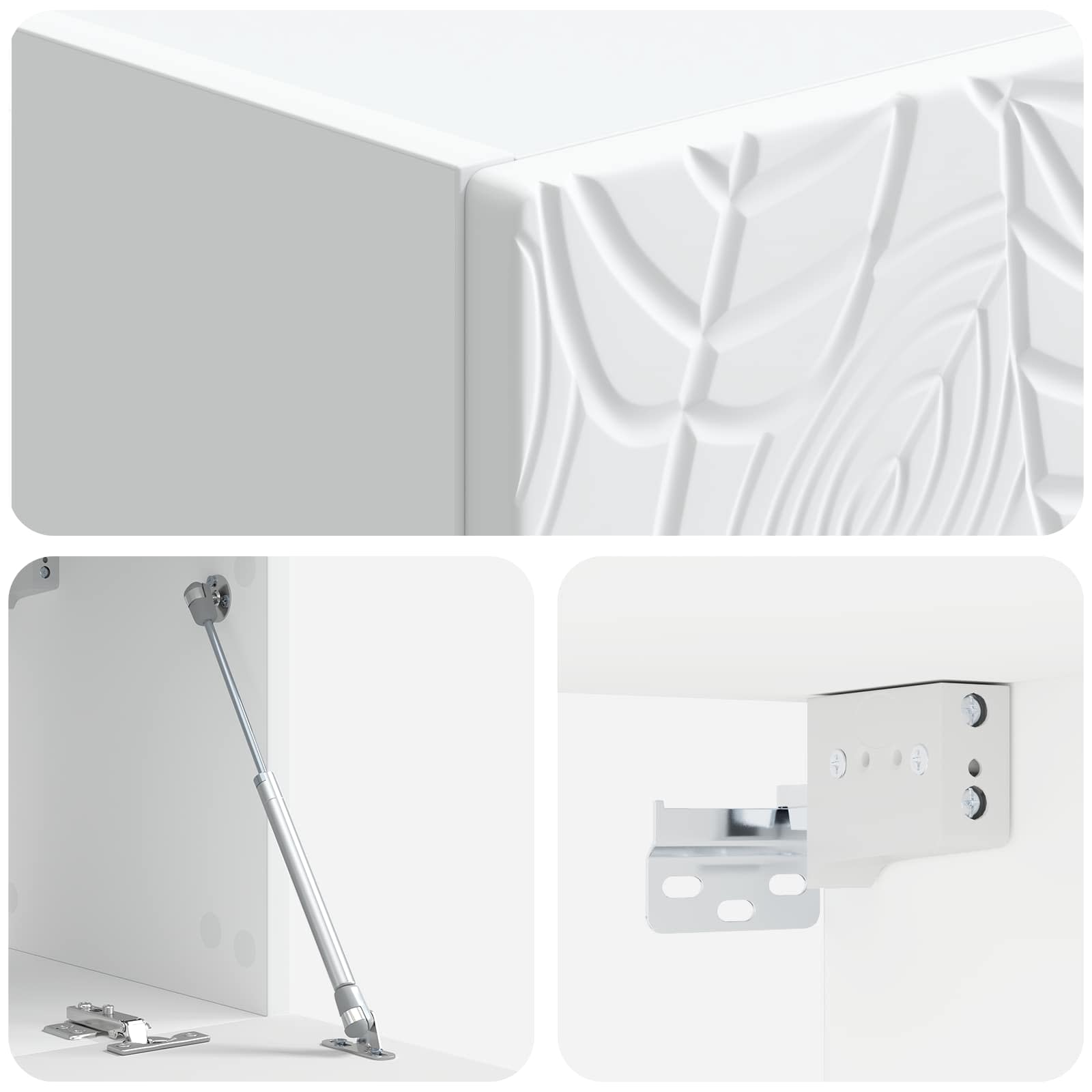 Meuble TV mural 98 x 41 x 30 cm Blanc Bois d'ingénierie - XIOS