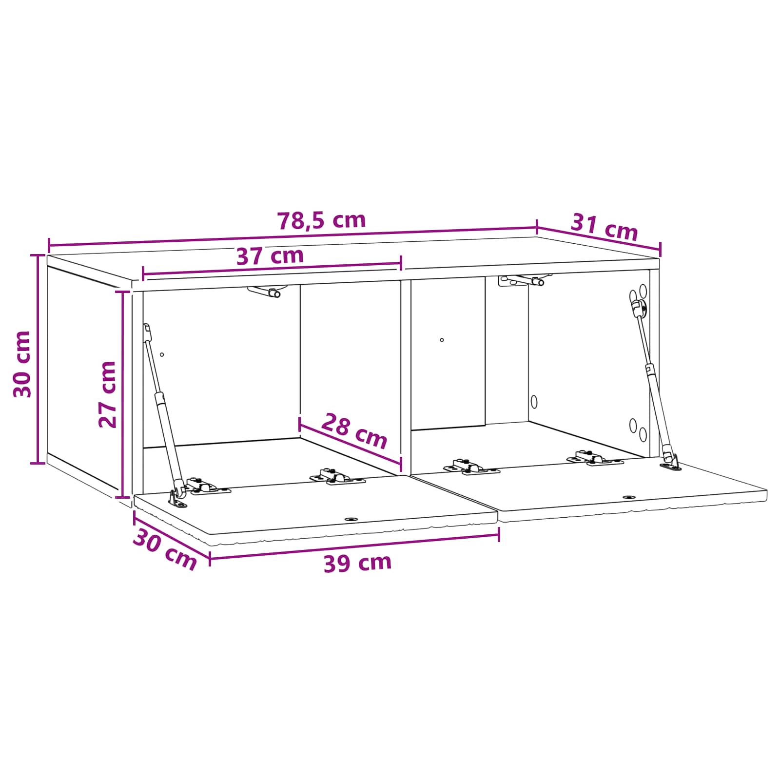 Meuble TV mural 78,5 x 31 cm Blanc Bois d'ingénierie - XIOS