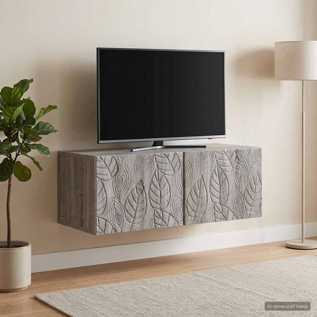 Meuble TV mural 78,5 x 31 cm Sonoma gris Bois d'ingénierie - XIOS