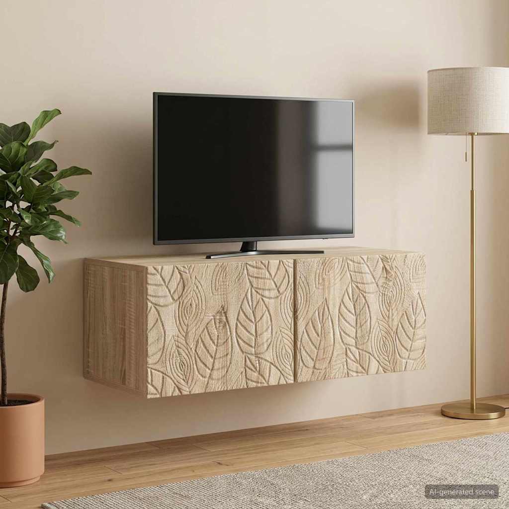 Meuble TV mural 98 x 31 cm Chêne Sonoma Bois d'ingénierie - XIOS