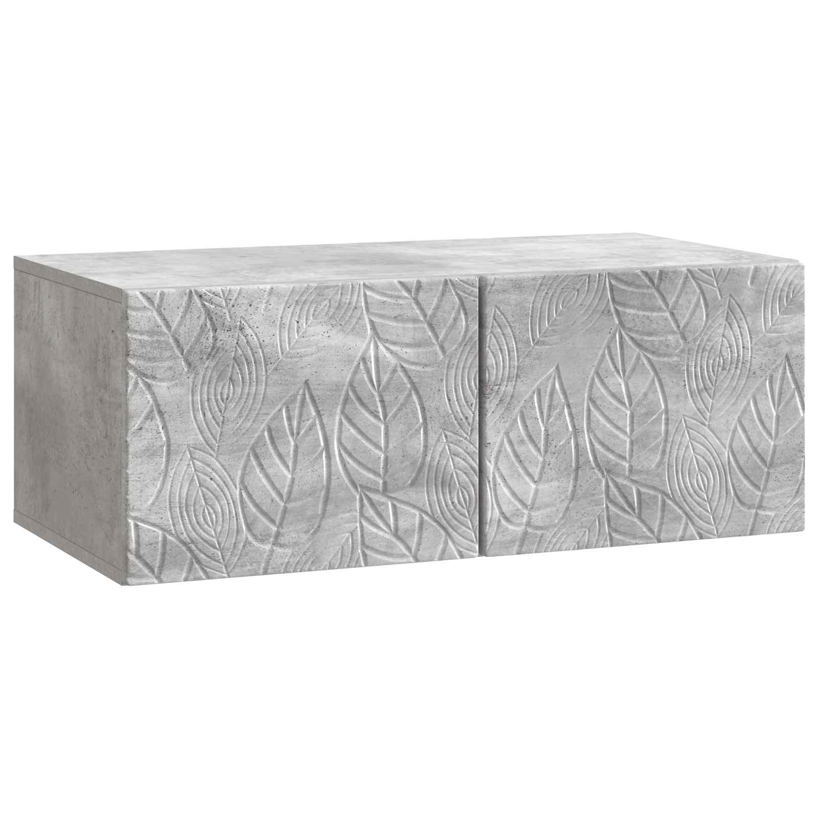 Meuble TV mural 98 x 31 cm Gris béton Bois d'ingénierie - XIOS