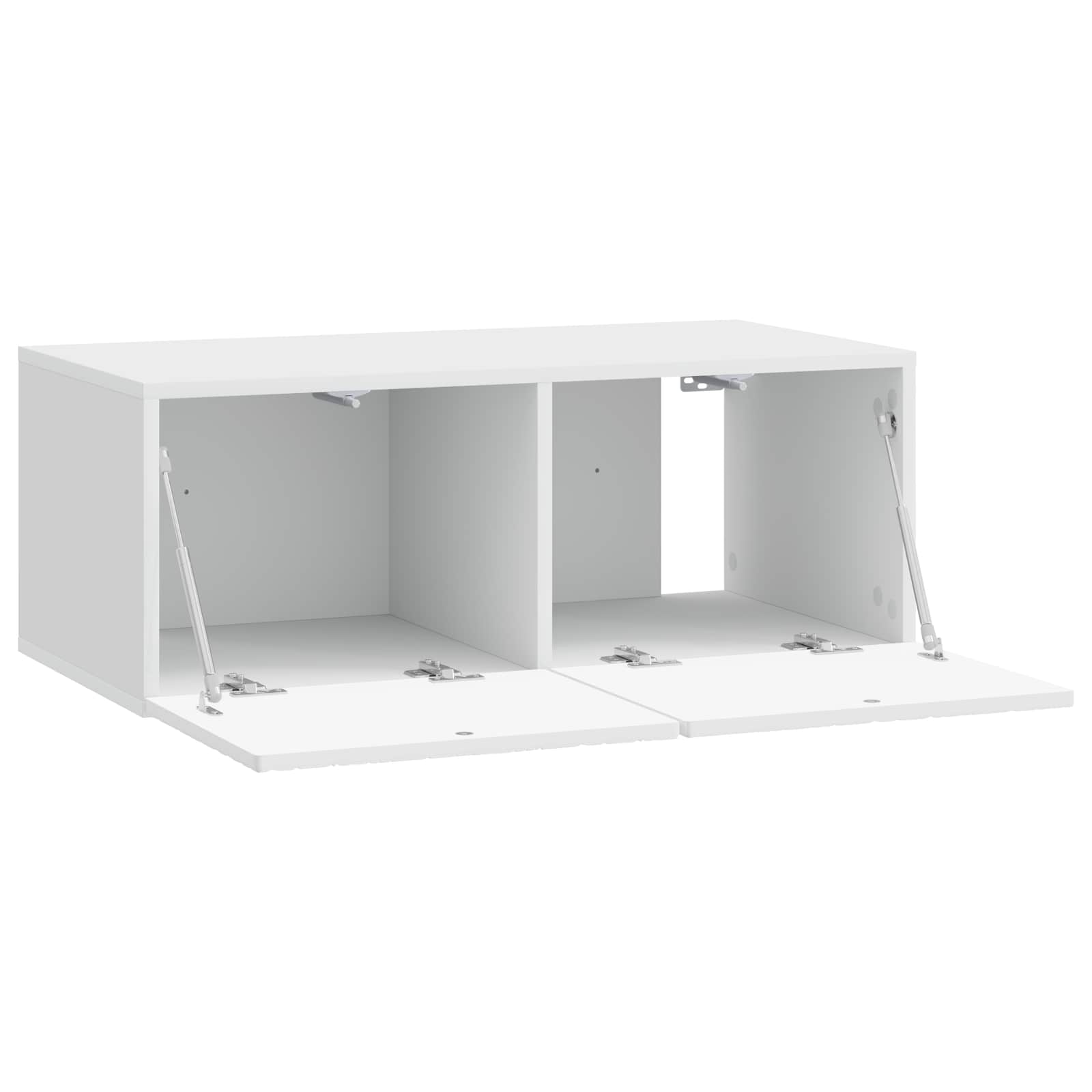 Meuble TV mural 98 x 31 cm Blanc brillant Bois d'ingénierie - XIOS