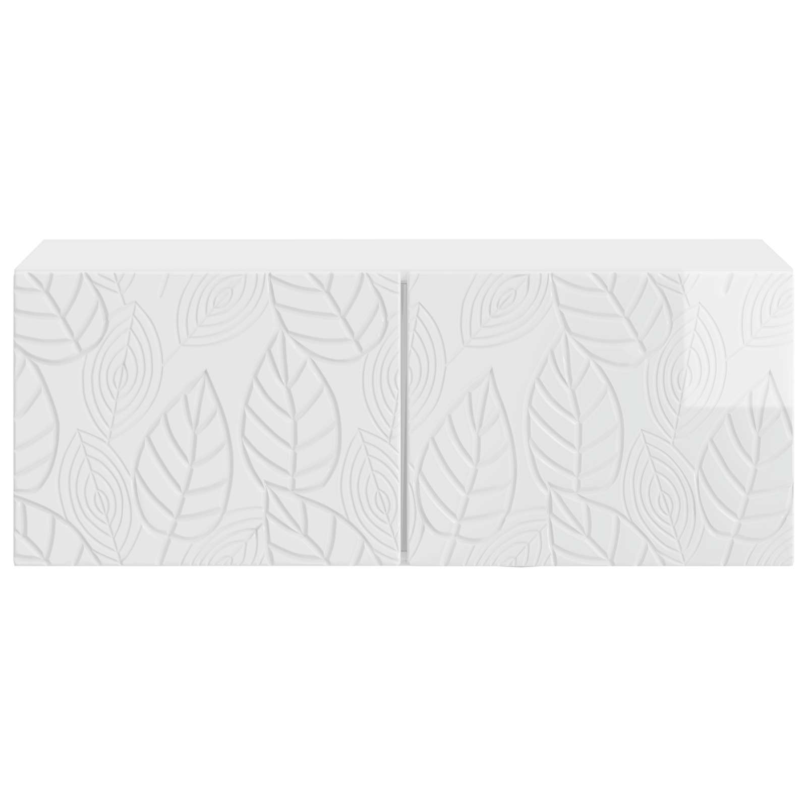 Meuble TV mural 98 x 31 cm Blanc brillant Bois d'ingénierie - XIOS