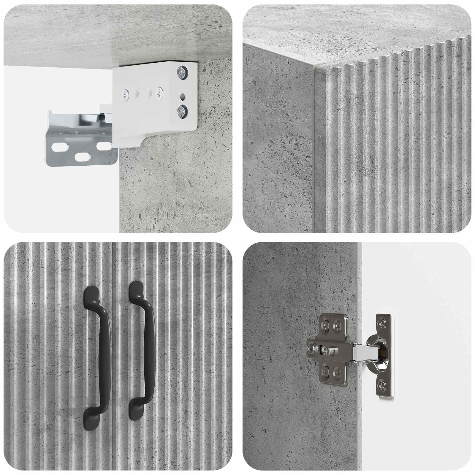Armoire Murale Gris béton 66 x 34,5 x 90 cm Bois d'ingénierie - XIOS