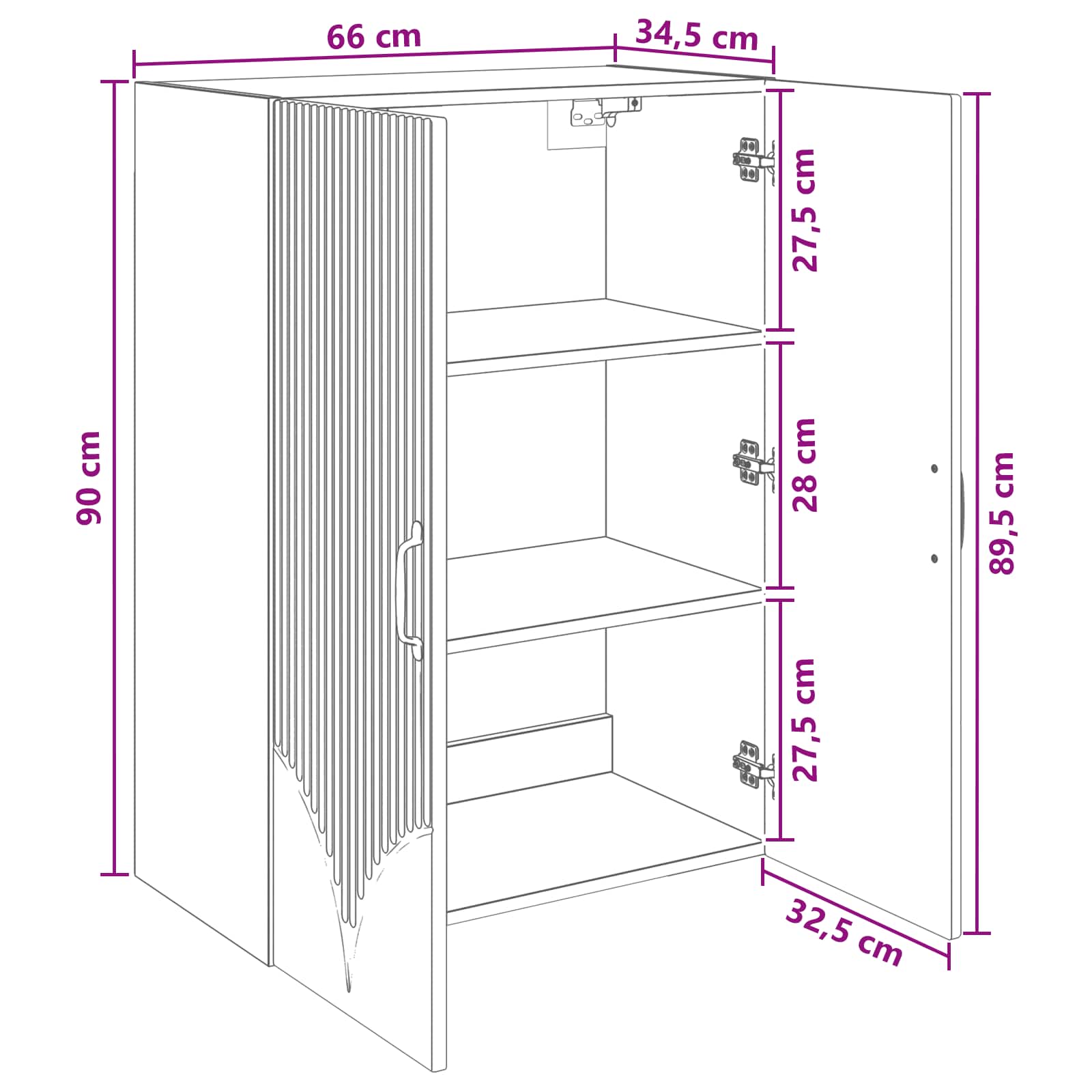 Armoire Murale Chêne fumé 66 x 34,5 x 90 cm Bois d'ingénierie - XIOS