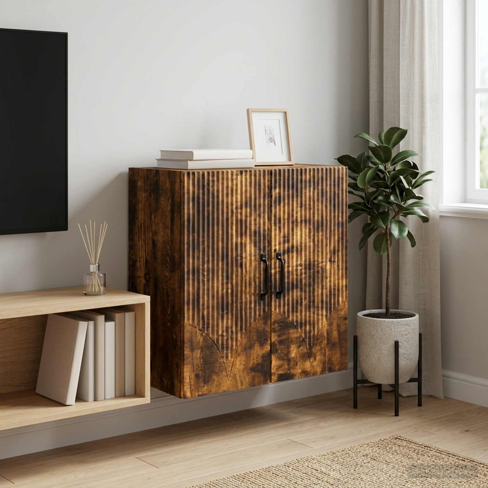 Armoire Murale Chêne fumé 59 x 31 x 60 cm Bois d'ingénierie - XIOS