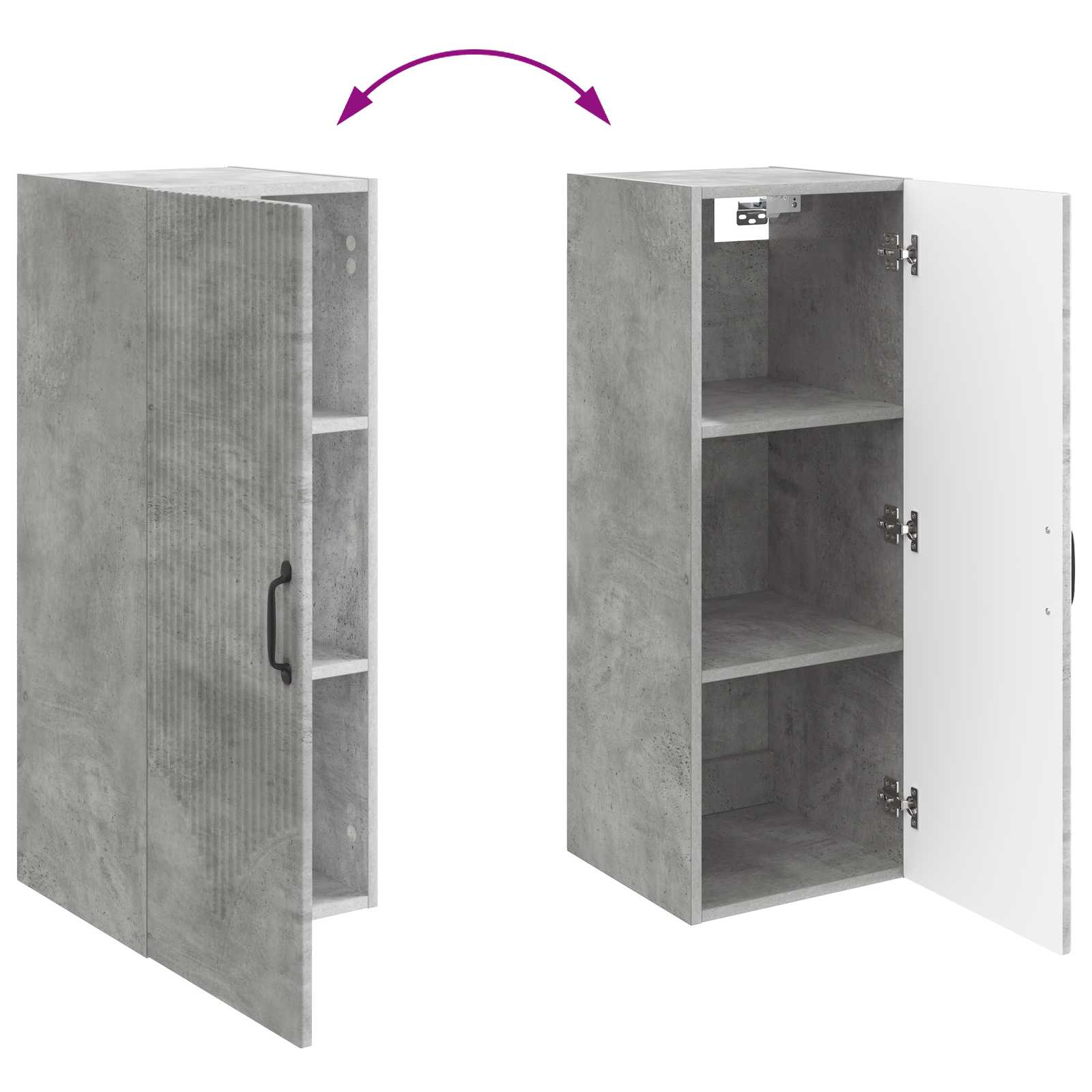 Armoire Murale Gris béton 33 x 34,5 x 90 cm Bois d'ingénierie - XIOS