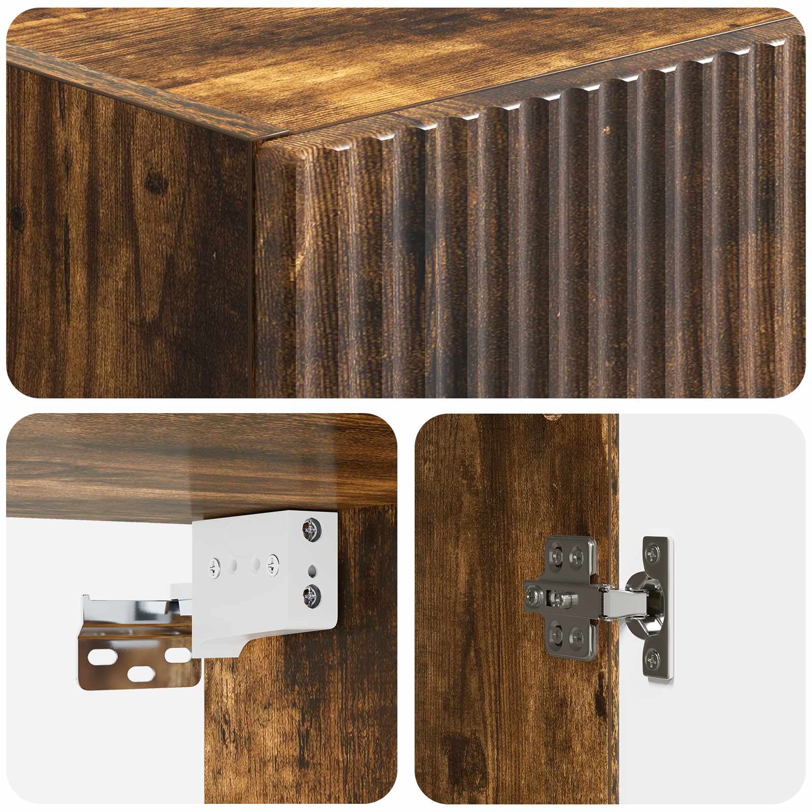 Armoire Murale Chêne fumé 33 x 34,5 x 90 cm Bois d'ingénierie - XIOS