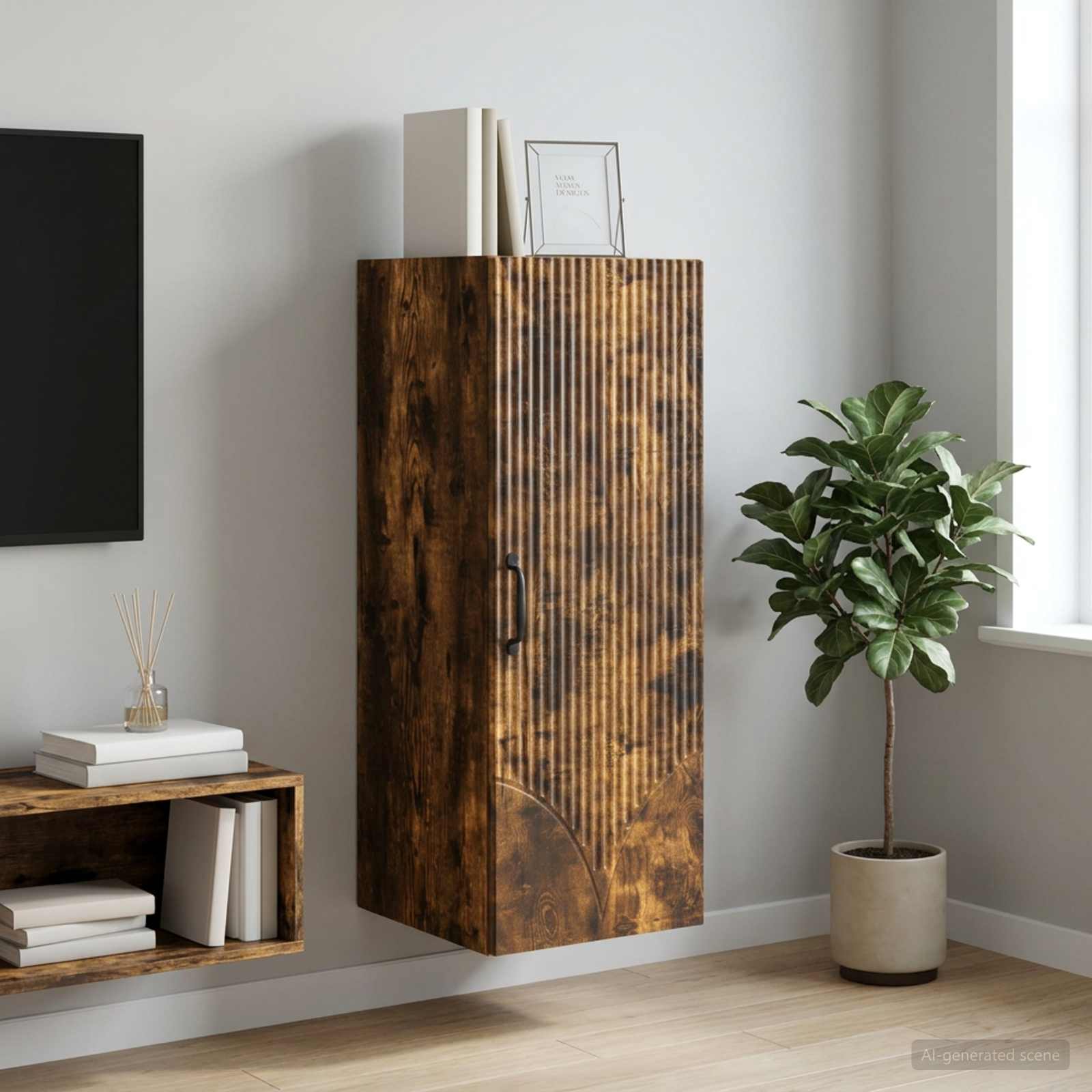 Armoire Murale Chêne fumé 33 x 34,5 x 90 cm Bois d'ingénierie - XIOS